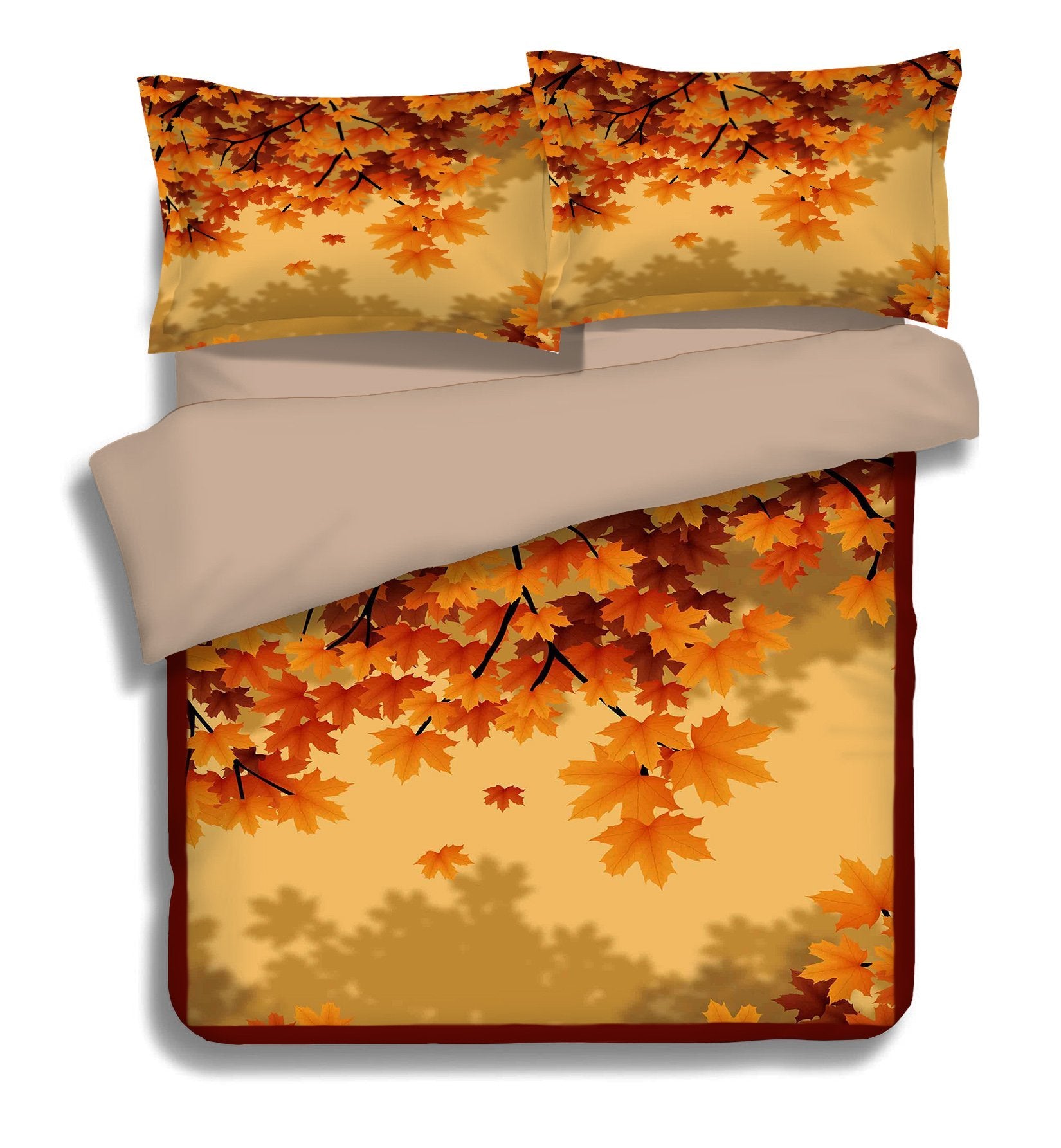 3D Falling Leaves 115 Bed Pillowcases Quilt Wallpaper AJ Wallpaper