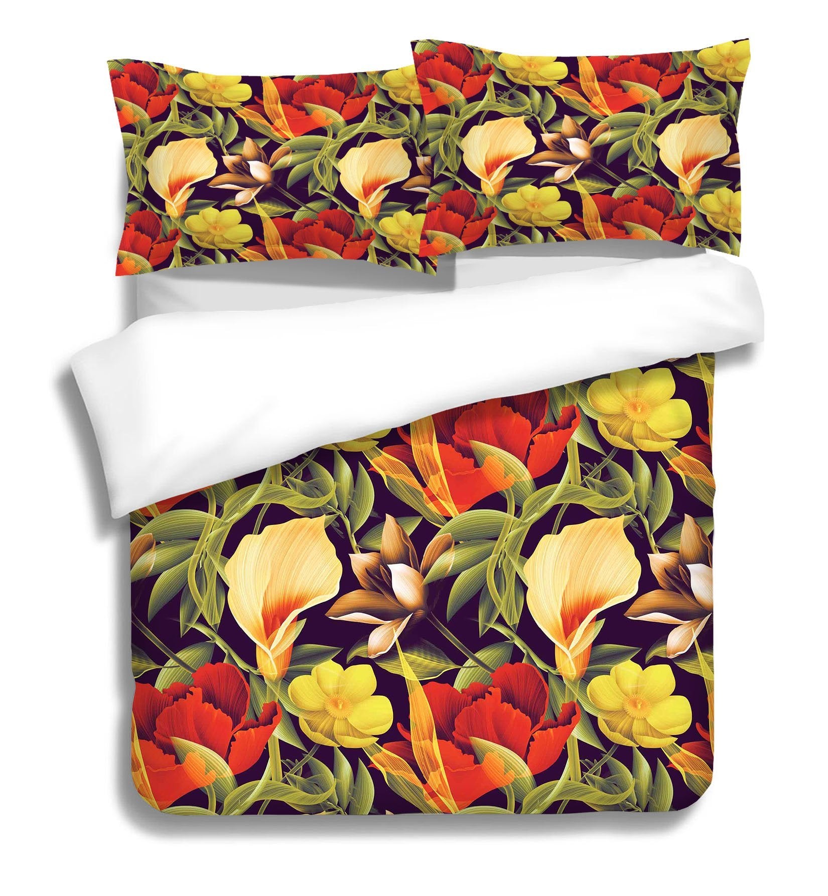 3D Lily Leaves 187 Bed Pillowcases Quilt Wallpaper AJ Wallpaper