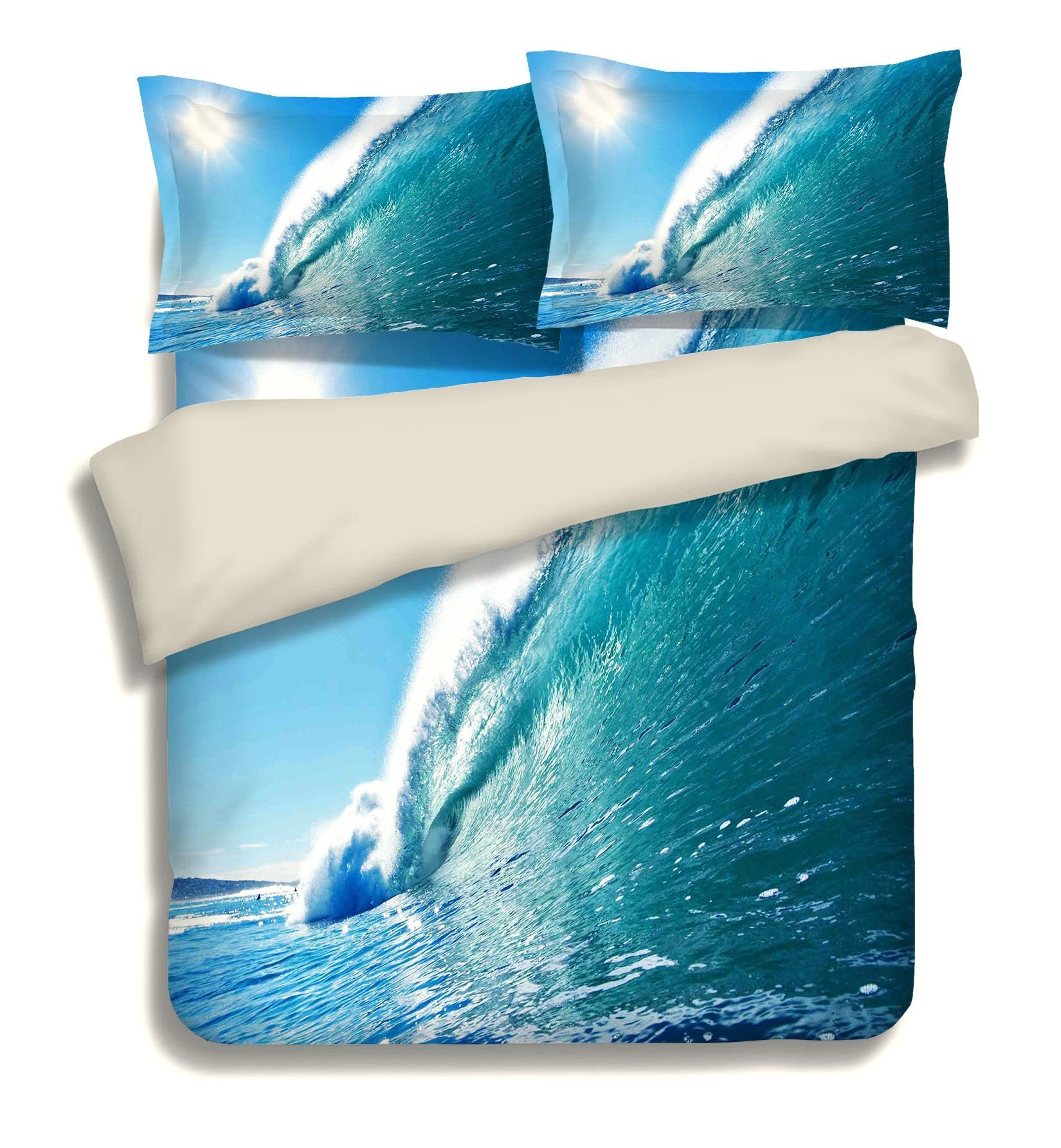 3D Blue Sea High Wave 102 Bed Pillowcases Quilt Wallpaper AJ Wallpaper