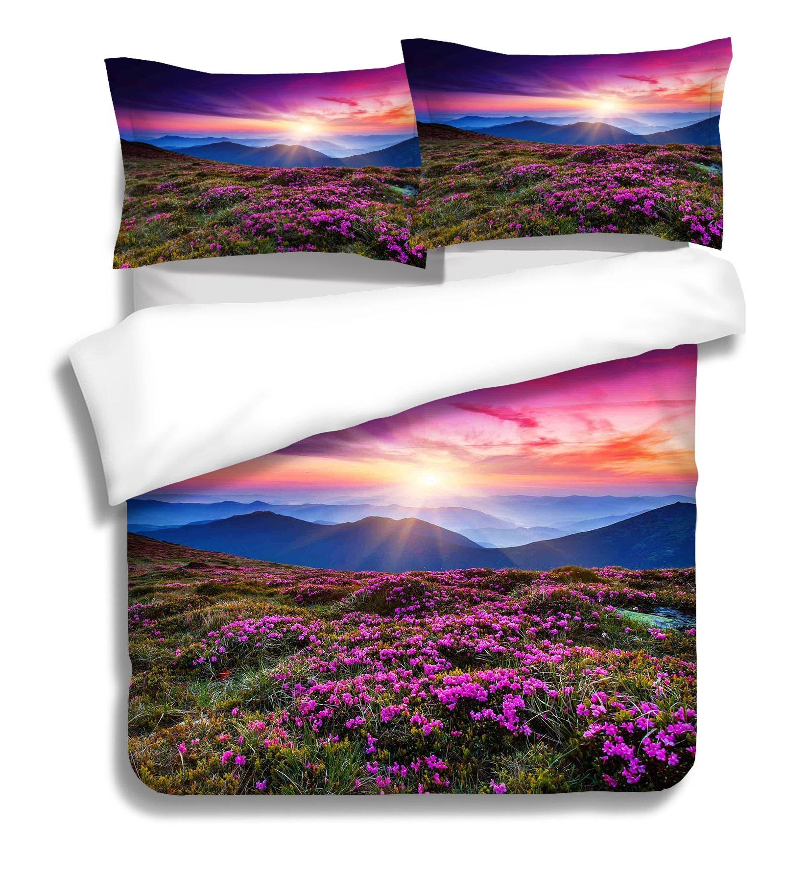 3D Sunset Flower 031 Bed Pillowcases Quilt Wallpaper AJ Wallpaper