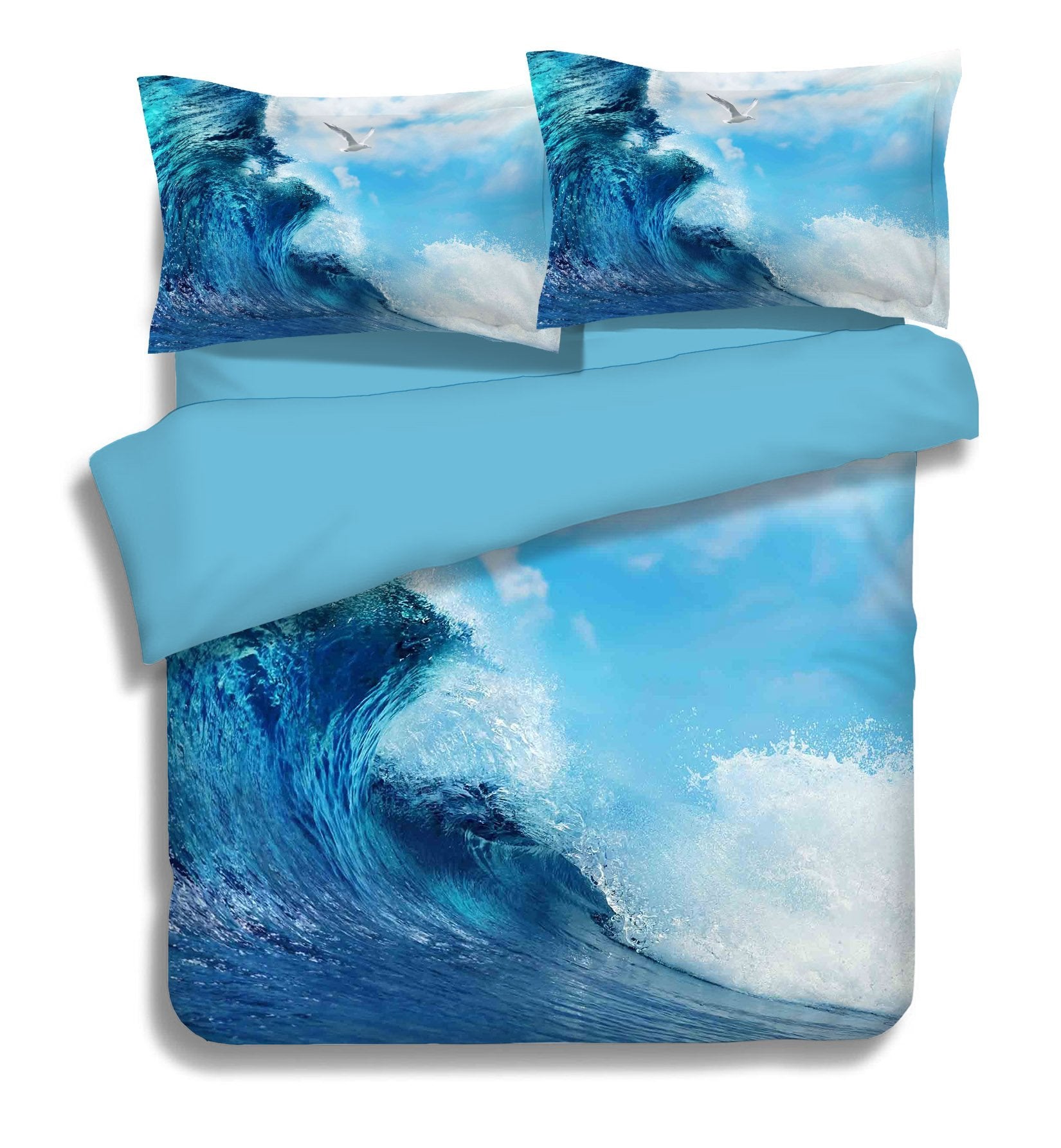 3D Sea Wave And Seagull 343 Bed Pillowcases Quilt Wallpaper AJ Wallpaper