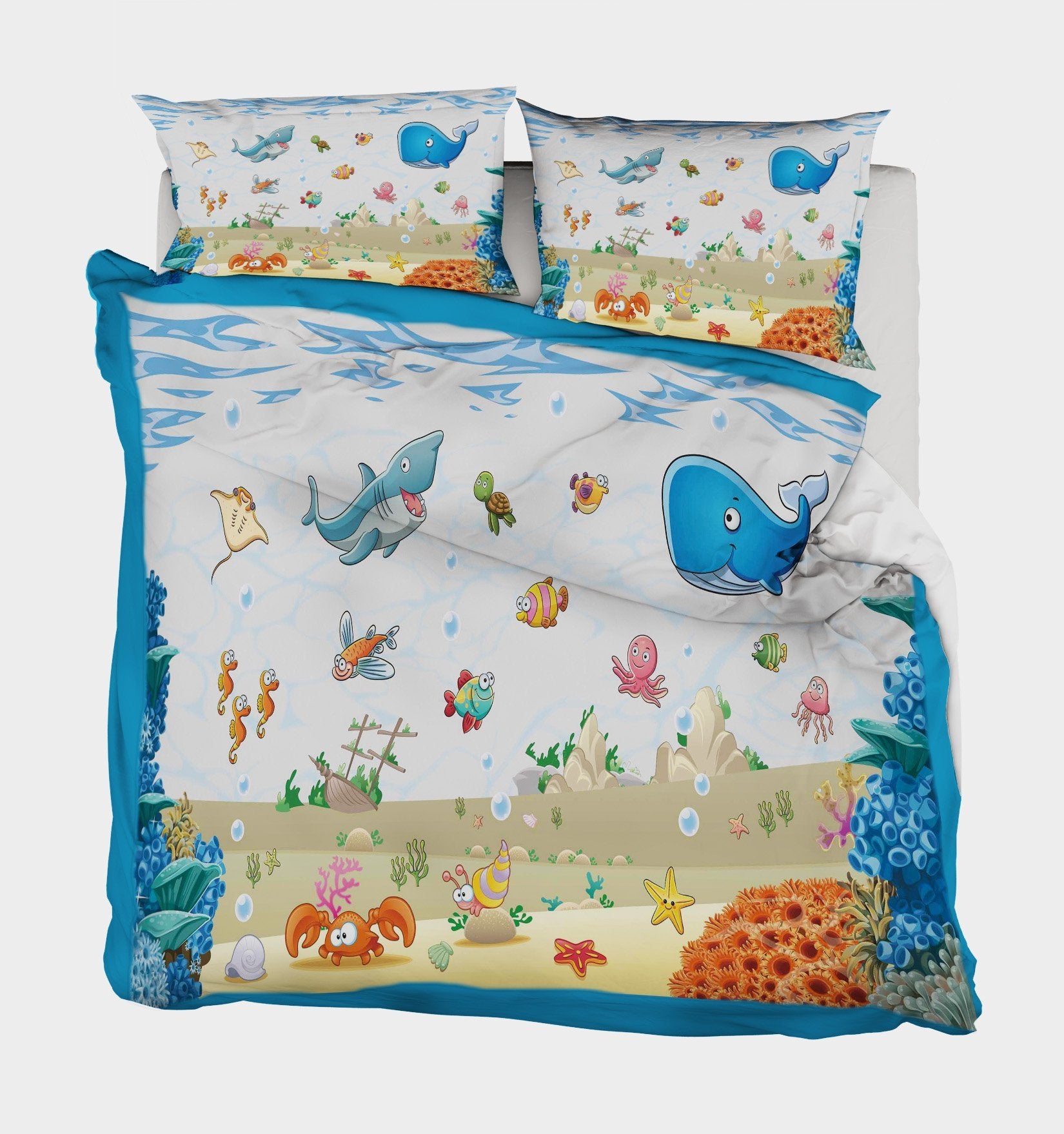 3D Cartoon Whale 134 Bed Pillowcases Quilt Wallpaper AJ Wallpaper