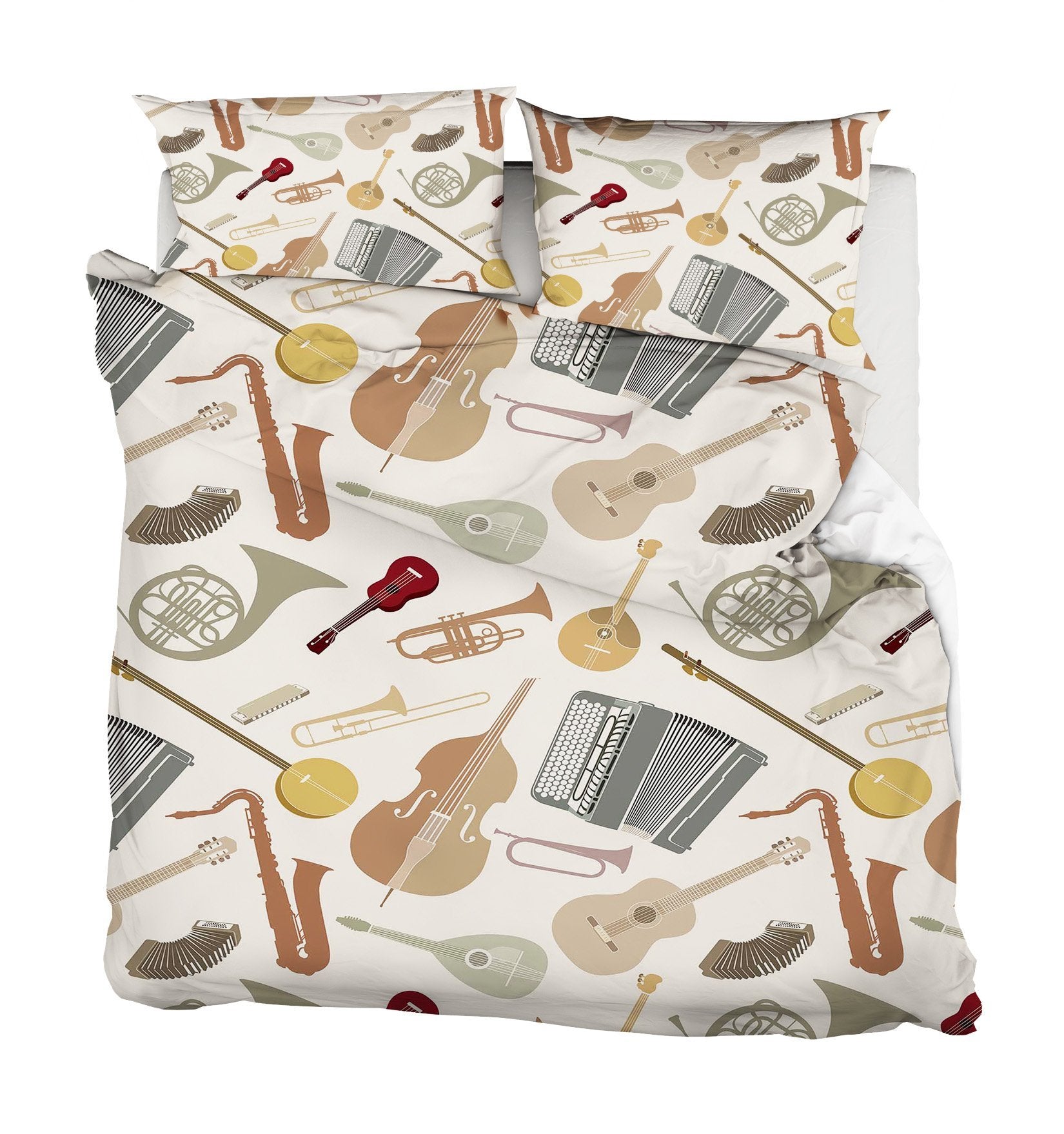 3D Musical Instruments 036 Bed Pillowcases Quilt Wallpaper AJ Wallpaper