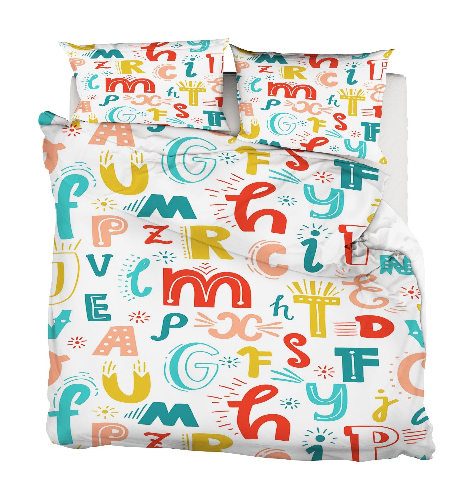 3D Colorful Letters 069 Bed Pillowcases Quilt Wallpaper AJ Wallpaper