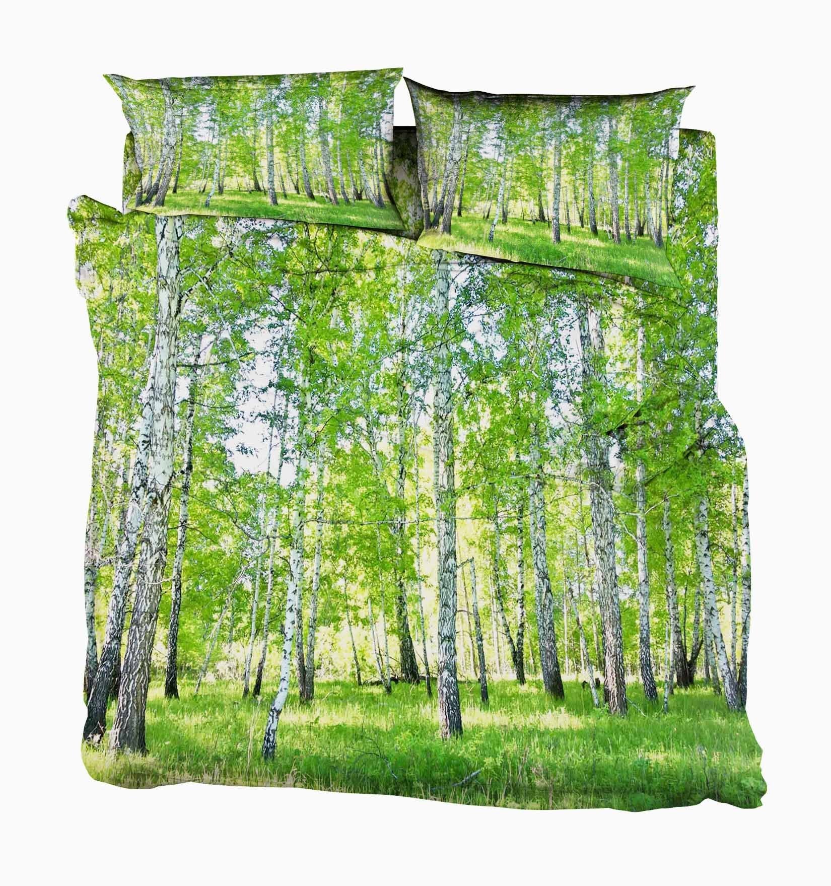 3D Green Forest 12 Bed Pillowcases Quilt Wallpaper AJ Wallpaper