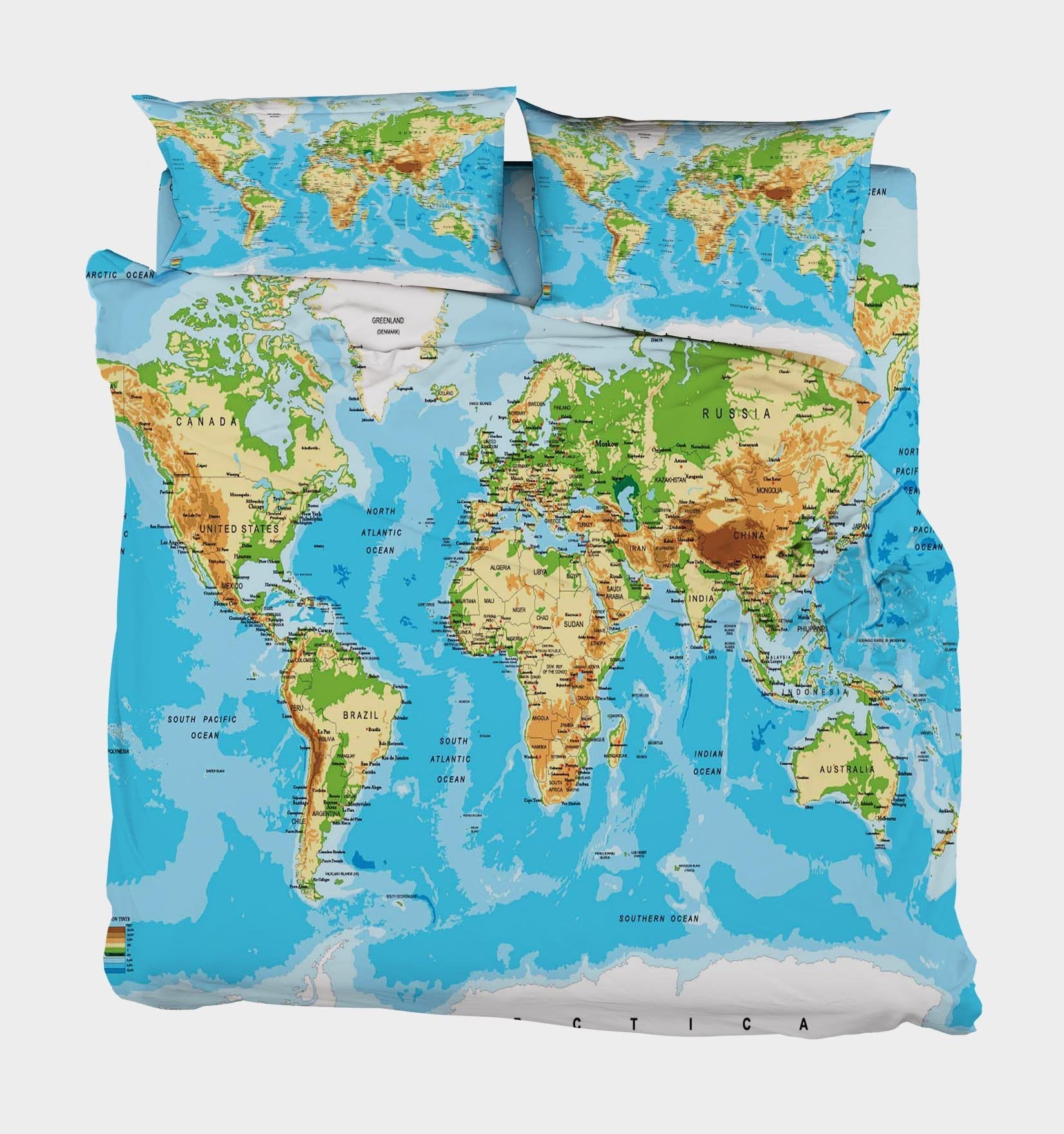 3D World Map 51 Bed Pillowcases Quilt Wallpaper AJ Wallpaper