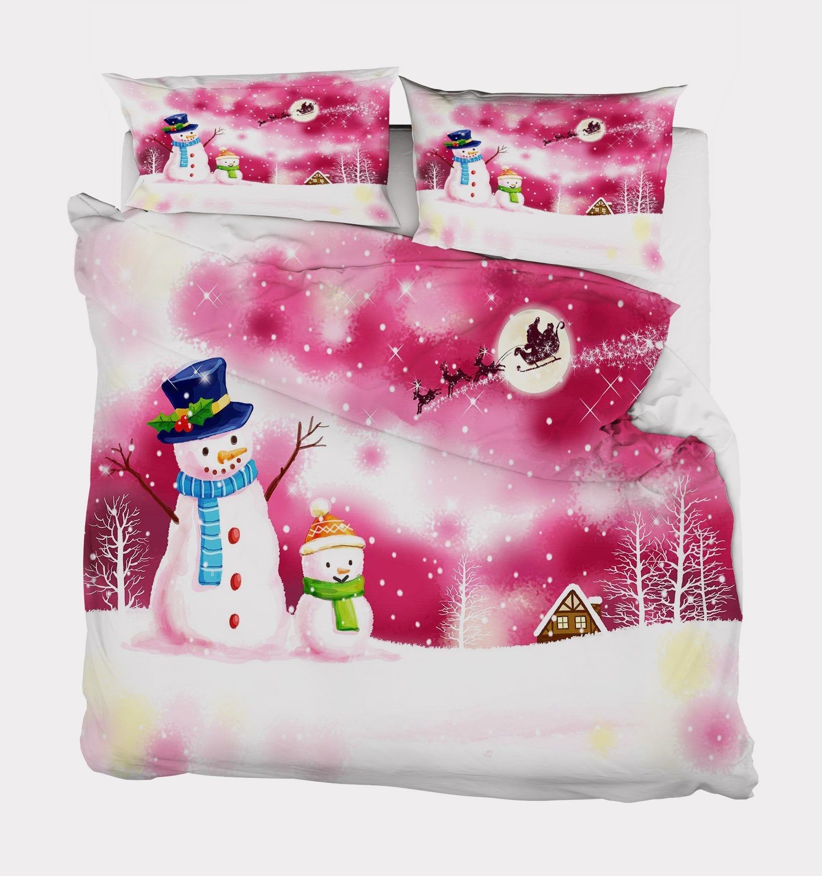 3D Christmas Snowman 234 Bed Pillowcases Quilt Wallpaper AJ Wallpaper