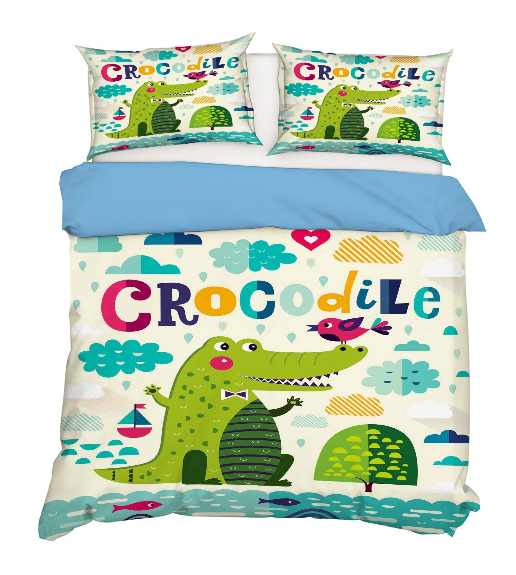 3D Cartoon Croco 120 Bed Pillowcases Quilt Wallpaper AJ Wallpaper