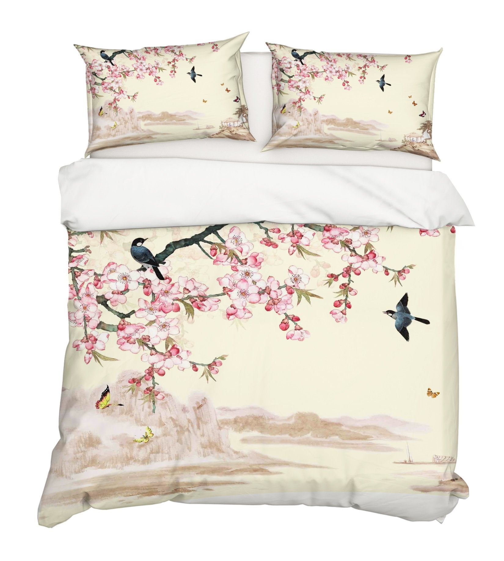 3D Peach Blossom 089 Bed Pillowcases Quilt Wallpaper AJ Wallpaper