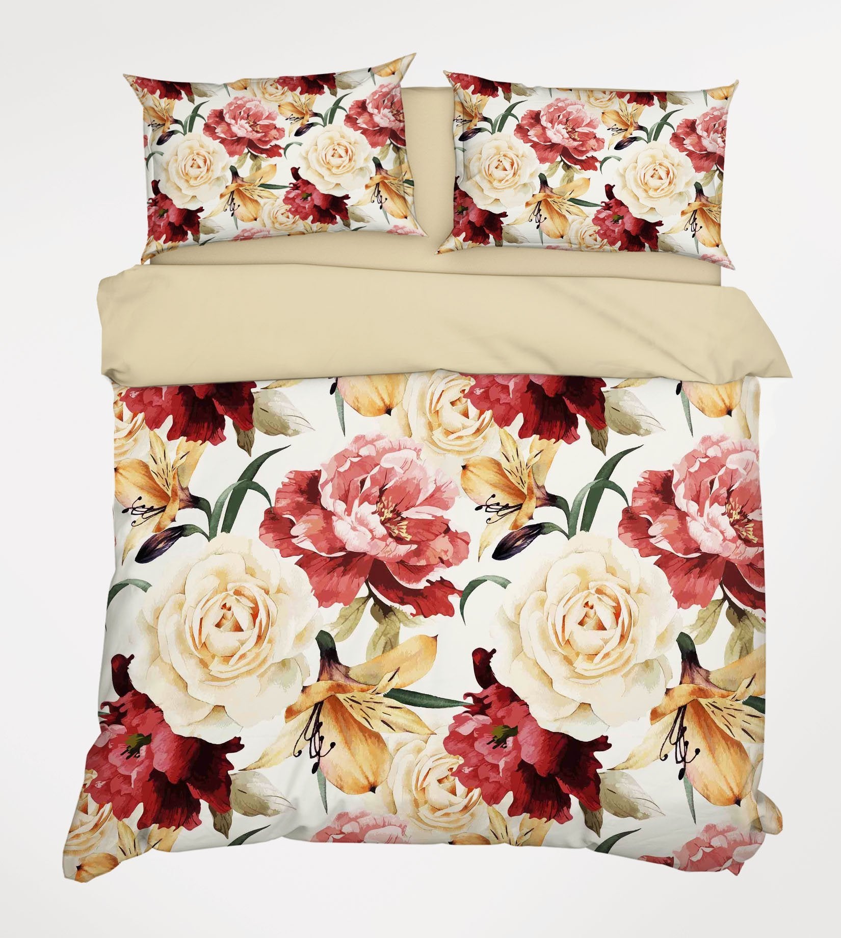 3D Flowers 203 Bed Pillowcases Quilt Wallpaper AJ Wallpaper