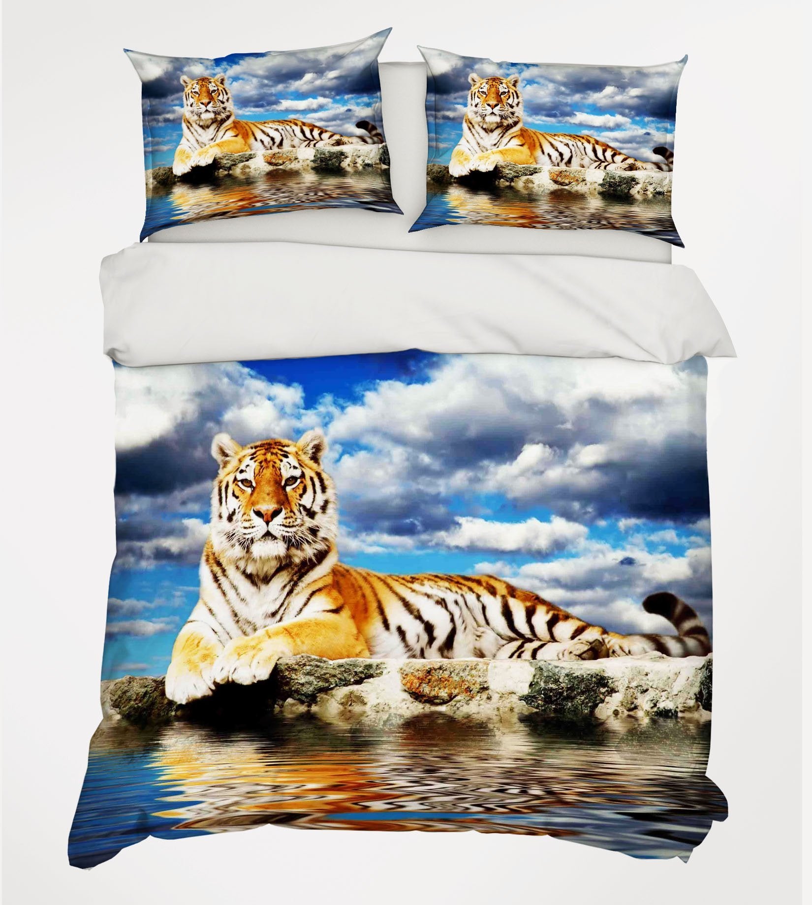 3D Seaside Tiger 245 Bed Pillowcases Quilt Wallpaper AJ Wallpaper