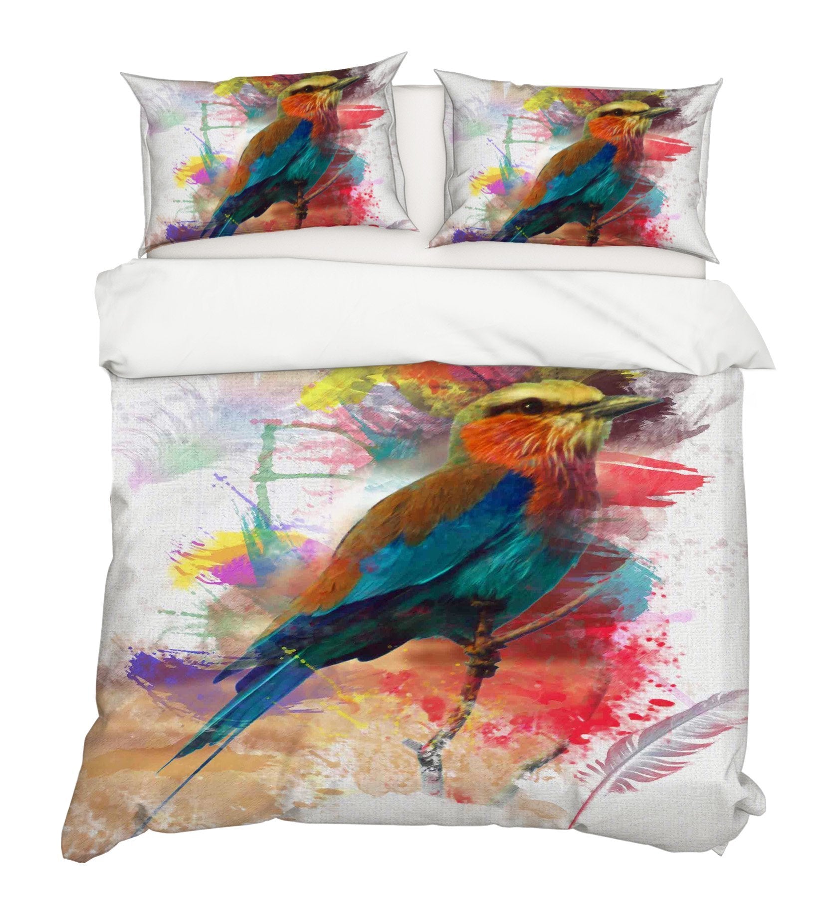 3D Bird Feather 021 Bed Pillowcases Quilt Wallpaper AJ Wallpaper