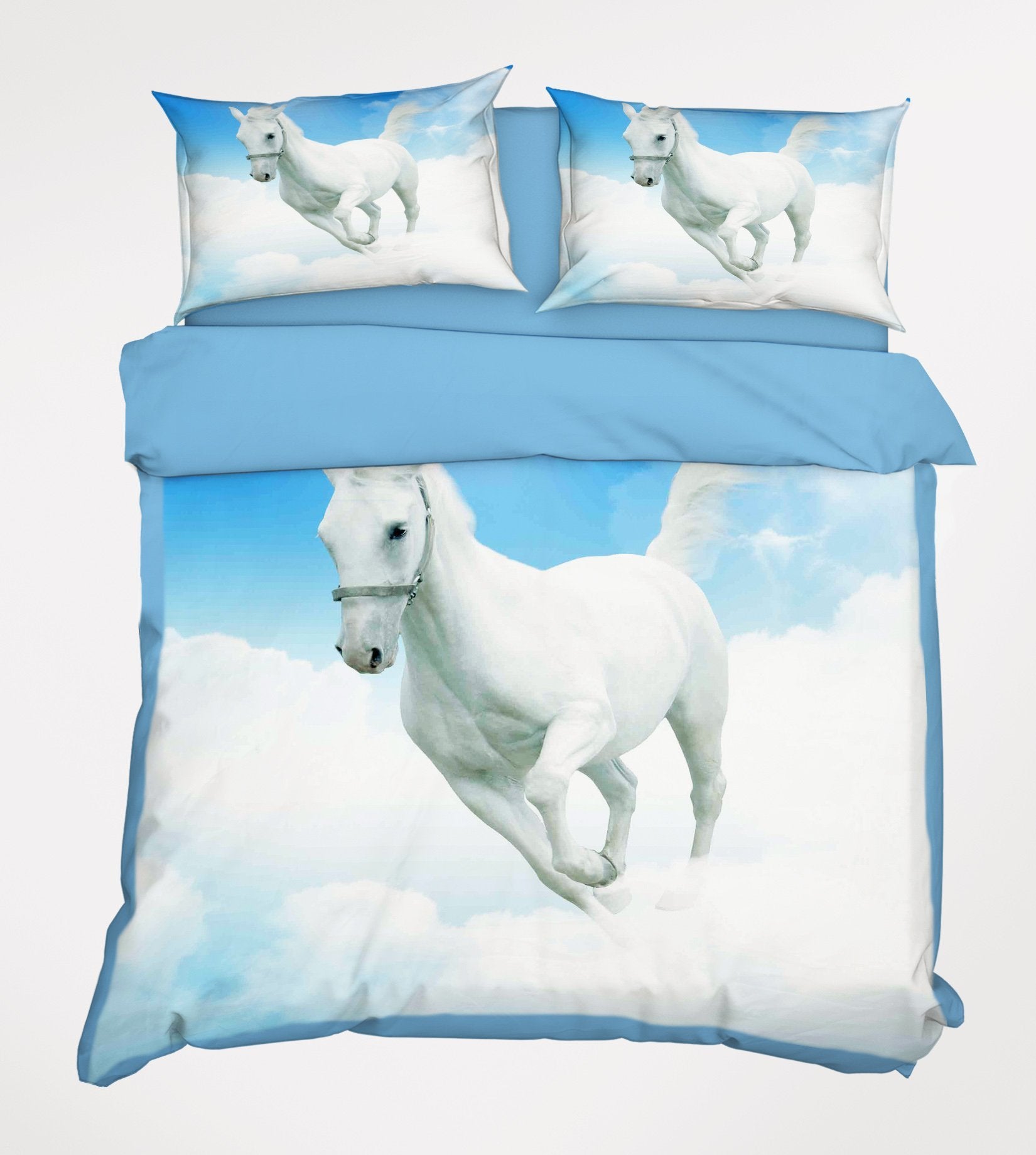 3D White Horse 143 Bed Pillowcases Quilt Wallpaper AJ Wallpaper