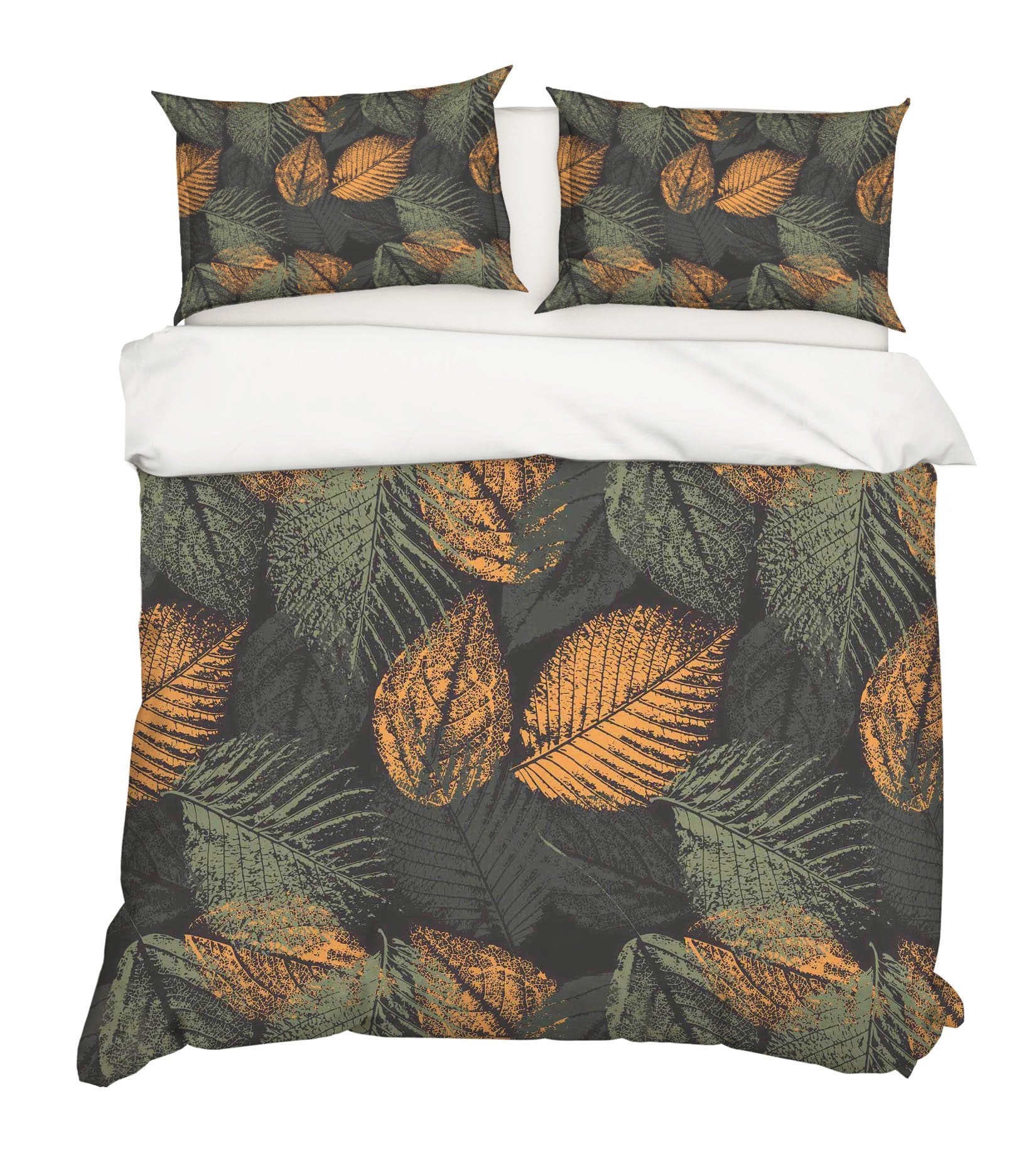 3D Gold Leaves 047 Bed Pillowcases Quilt Wallpaper AJ Wallpaper
