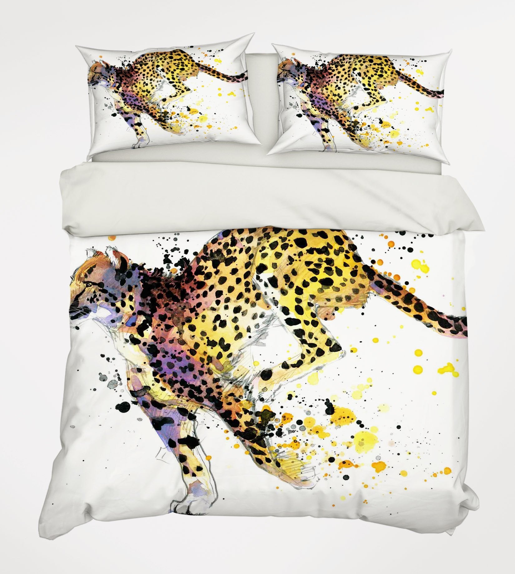 3D Leopard Painting 180 Bed Pillowcases Quilt Wallpaper AJ Wallpaper