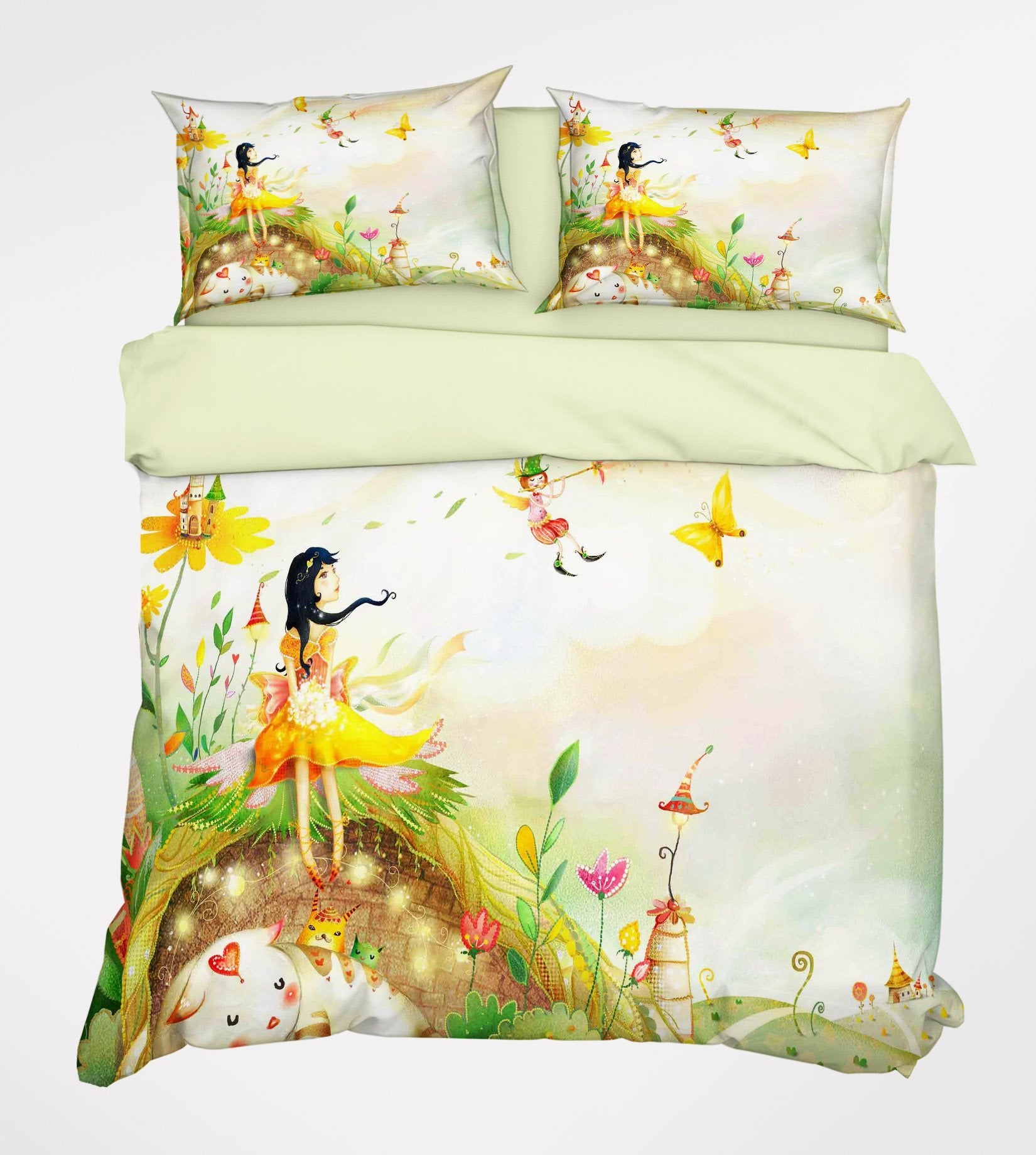 3D Flowers Elves 336 Bed Pillowcases Quilt Wallpaper AJ Wallpaper