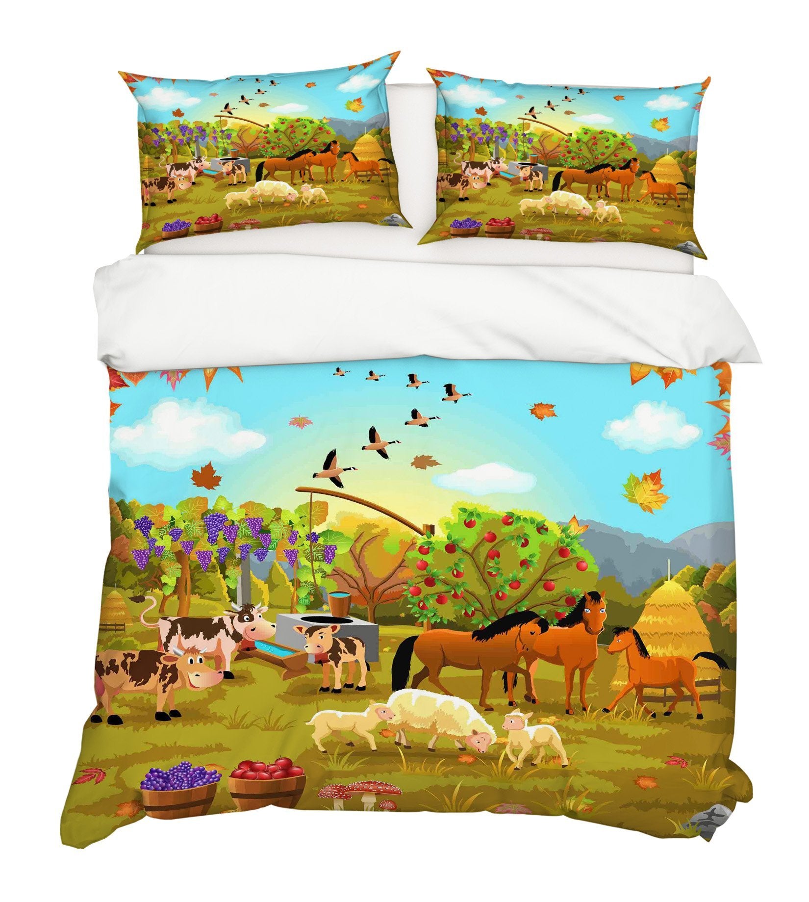 3D Farm Animals 222 Bed Pillowcases Quilt Wallpaper AJ Wallpaper