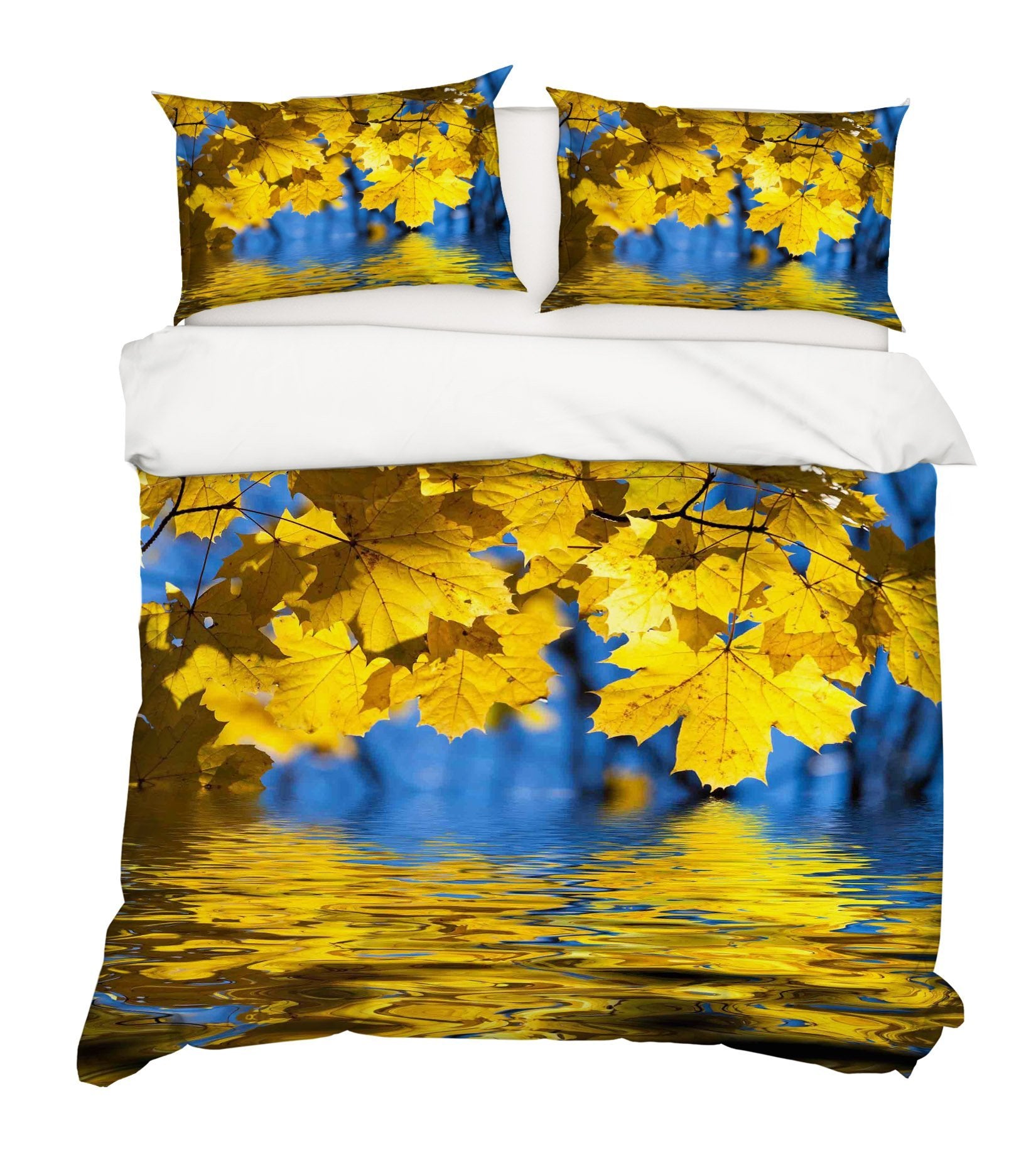 3D Maple Leaf Water 073 Bed Pillowcases Quilt Wallpaper AJ Wallpaper