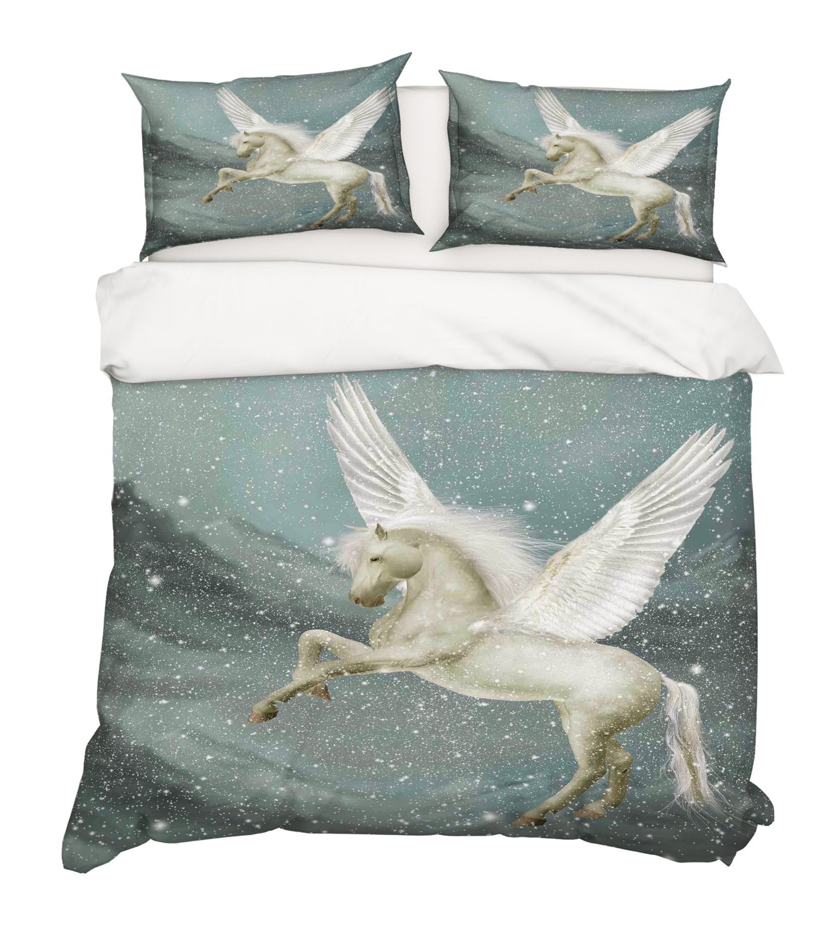 3D Pegasus Snow 014 Bed Pillowcases Quilt Wallpaper AJ Wallpaper