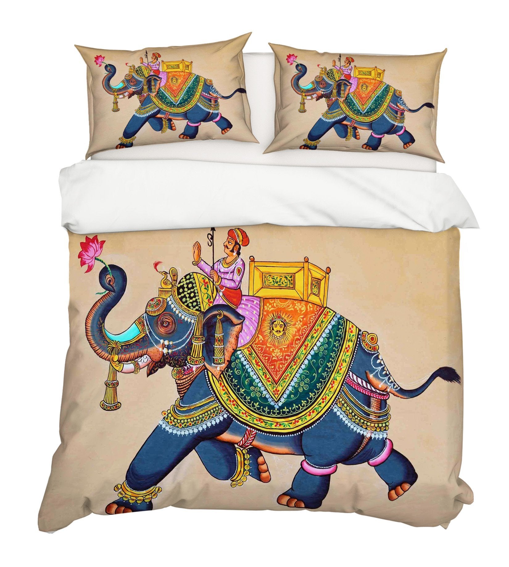 3D Elephant Walking 051 Bed Pillowcases Quilt Wallpaper AJ Wallpaper