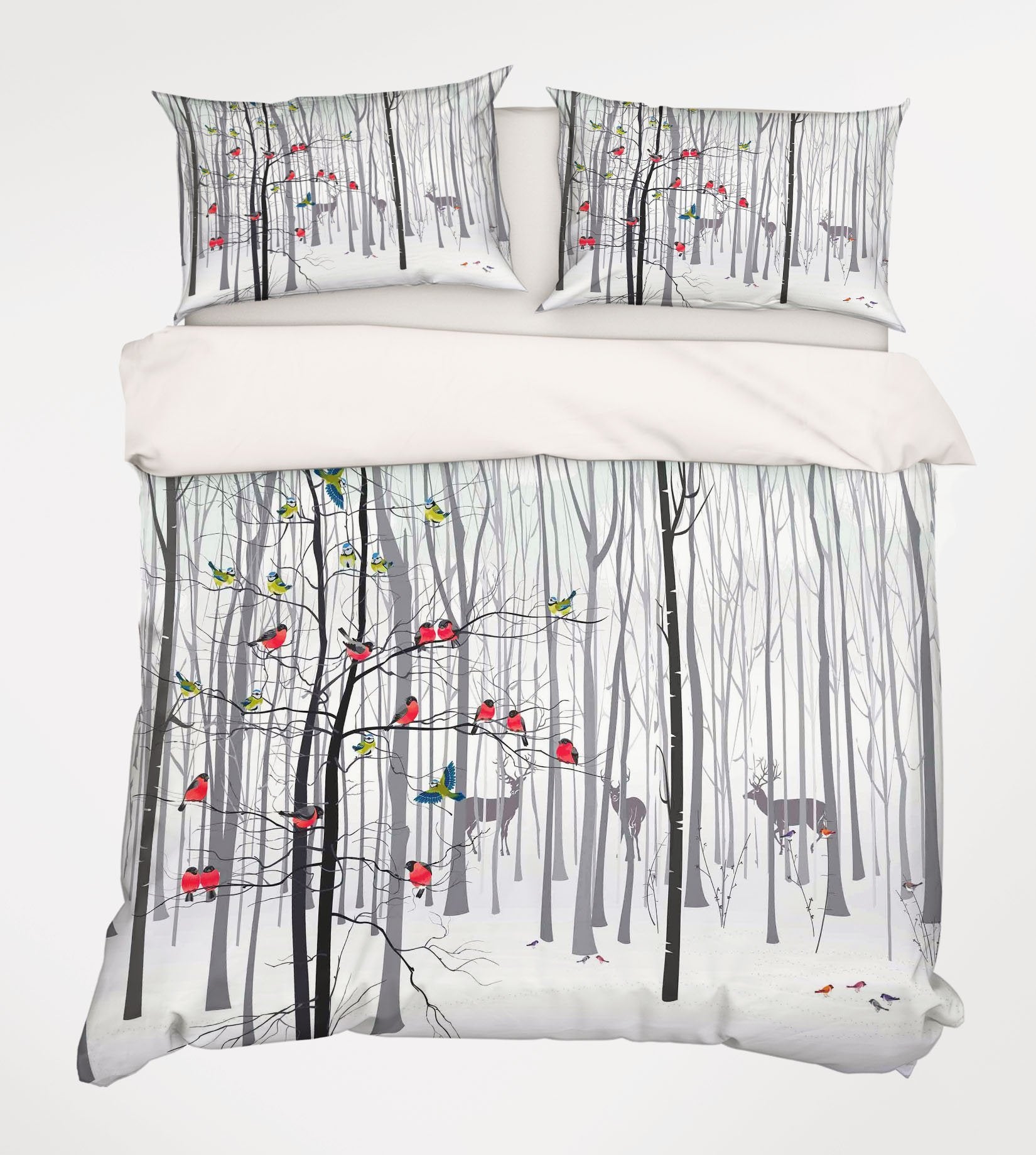 3D Bare Forest Animals 230 Bed Pillowcases Quilt Wallpaper AJ Wallpaper