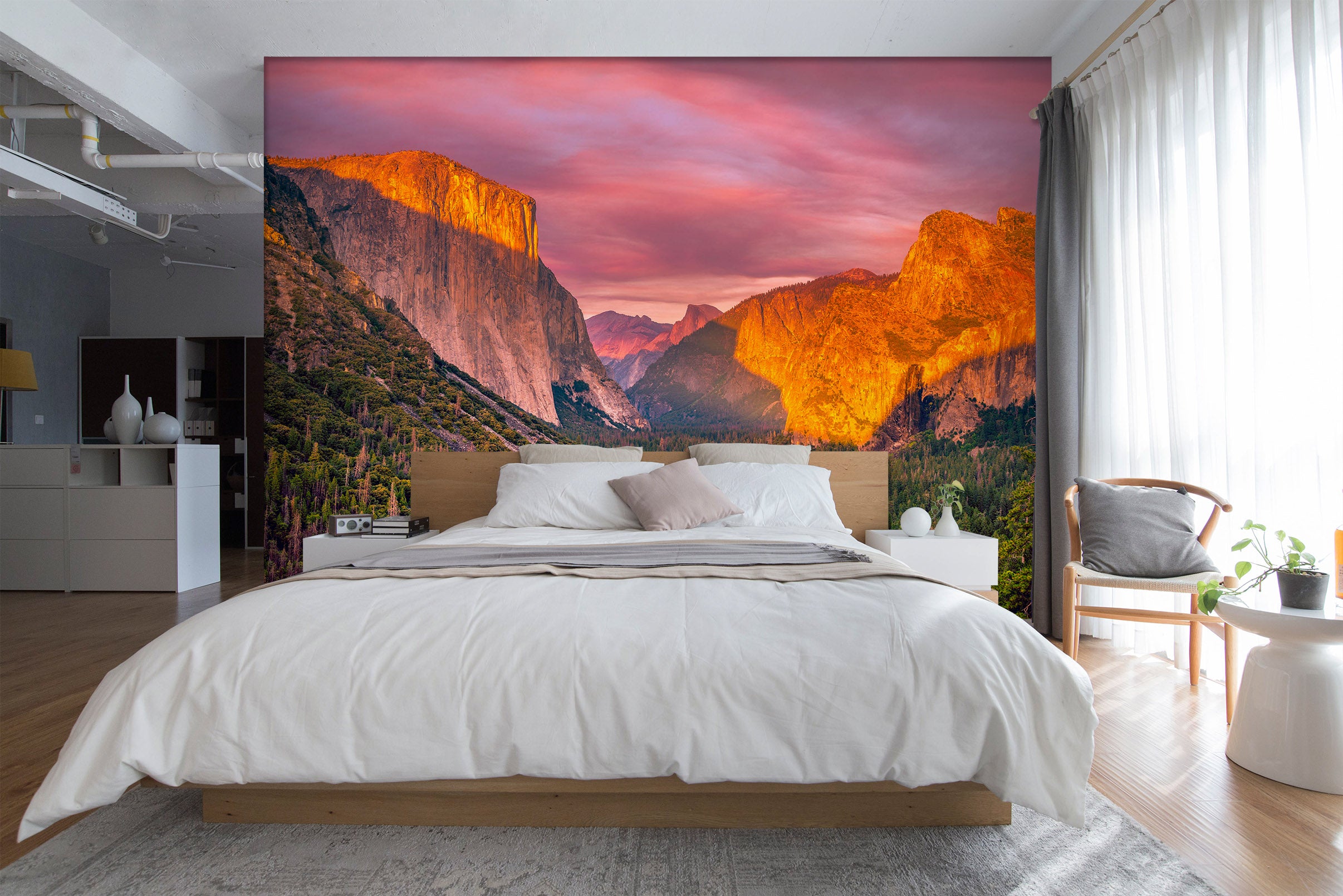 3D Sunset Valley 1454 Marco Carmassi Wall Mural Wall Murals
