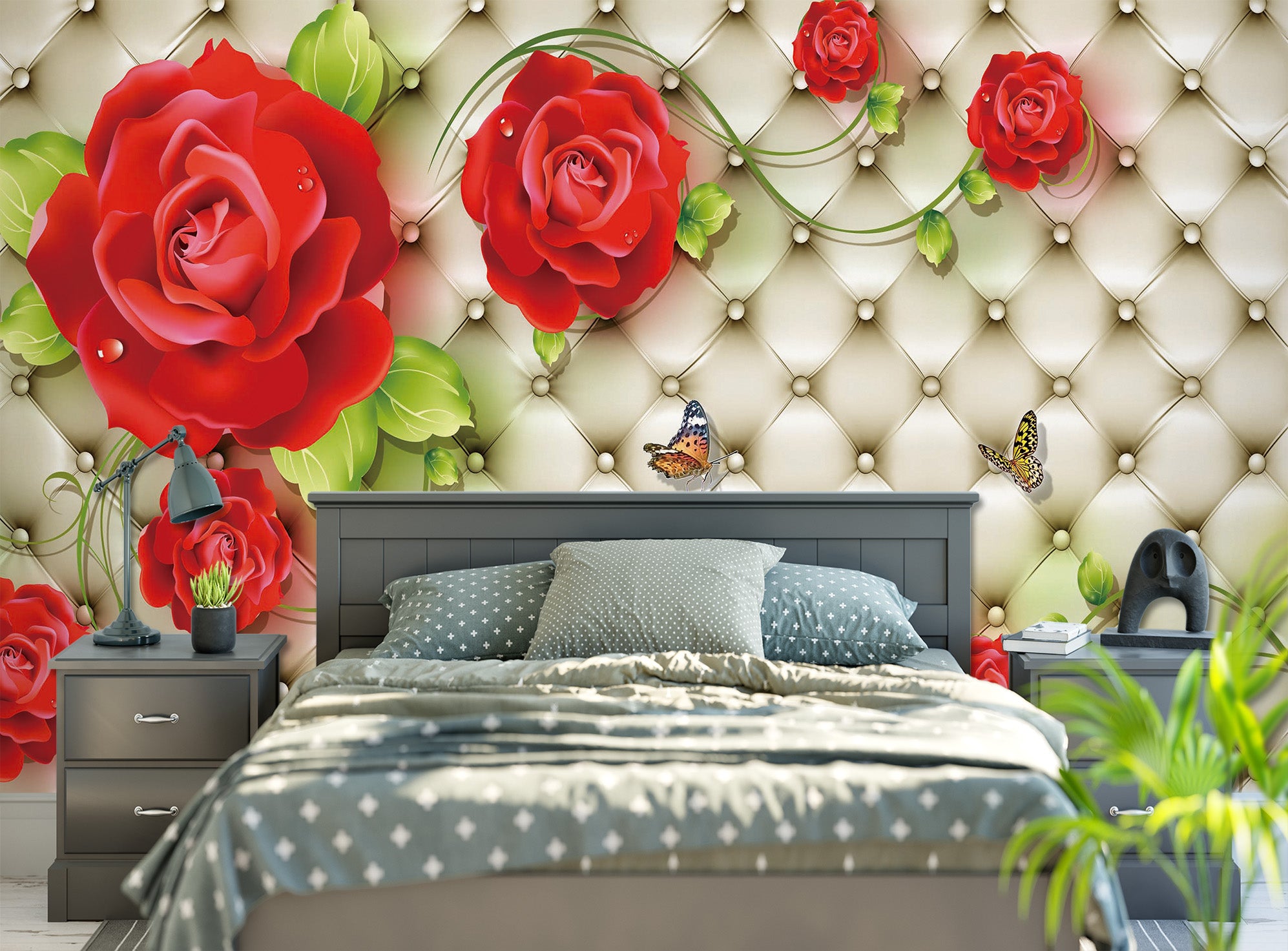 3D Red Rose 1618 Wall Murals