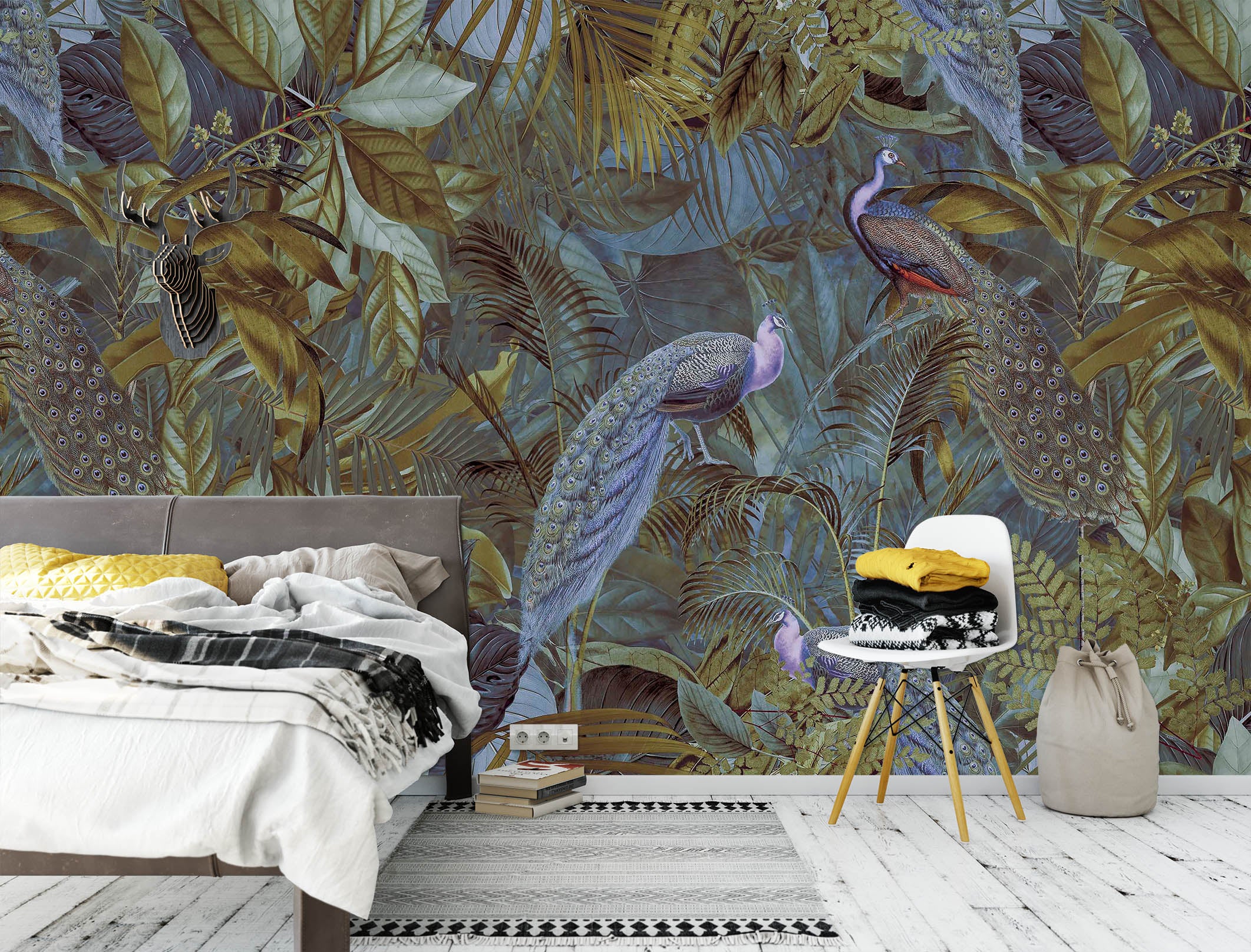 3D Forest Peacock 1011 Andrea haase Wall Mural Wall Murals