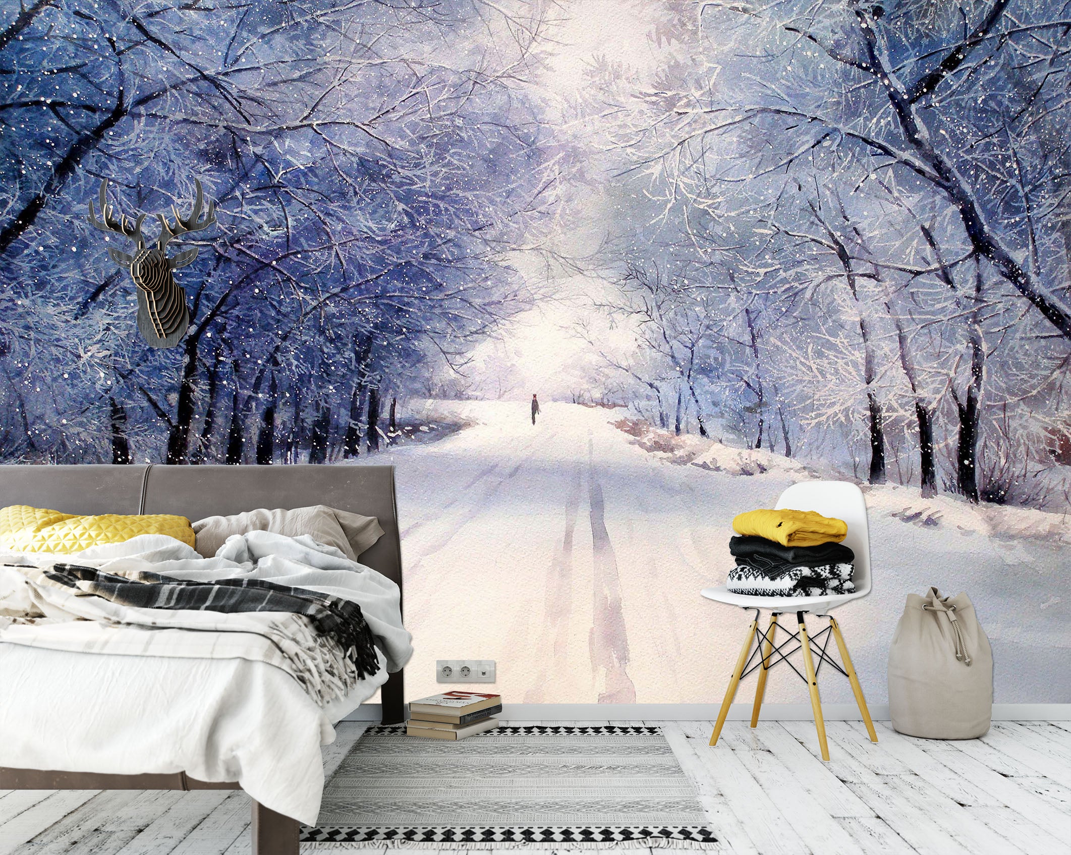3D Snow Forest 1748 Wall Murals
