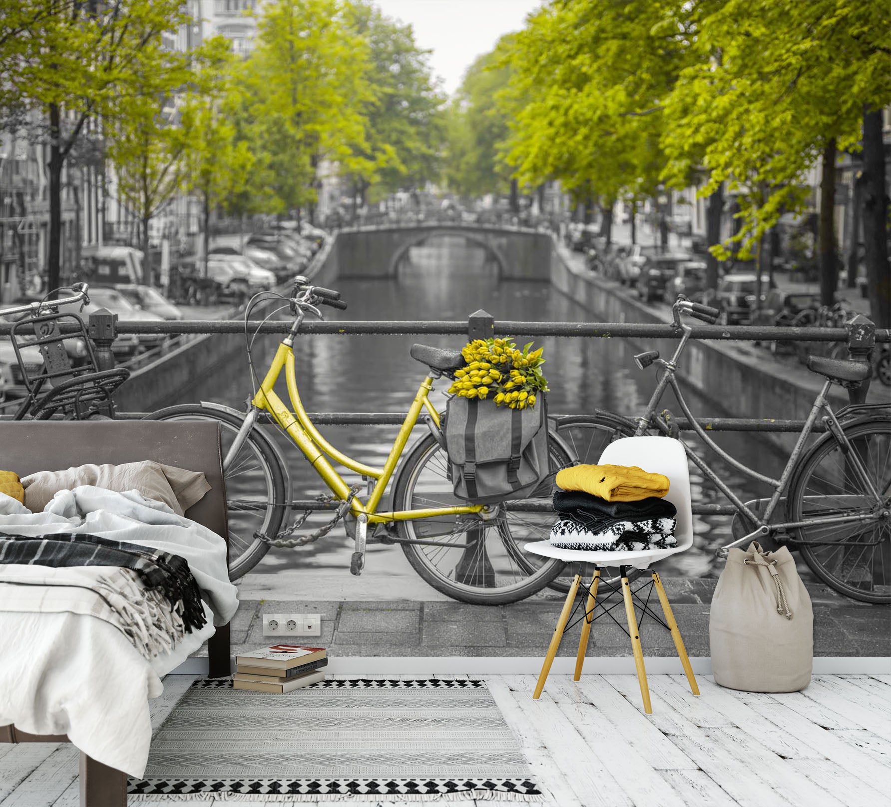 3D Yellow Bicycle 026 Assaf Frank Wall Mural Wall Murals