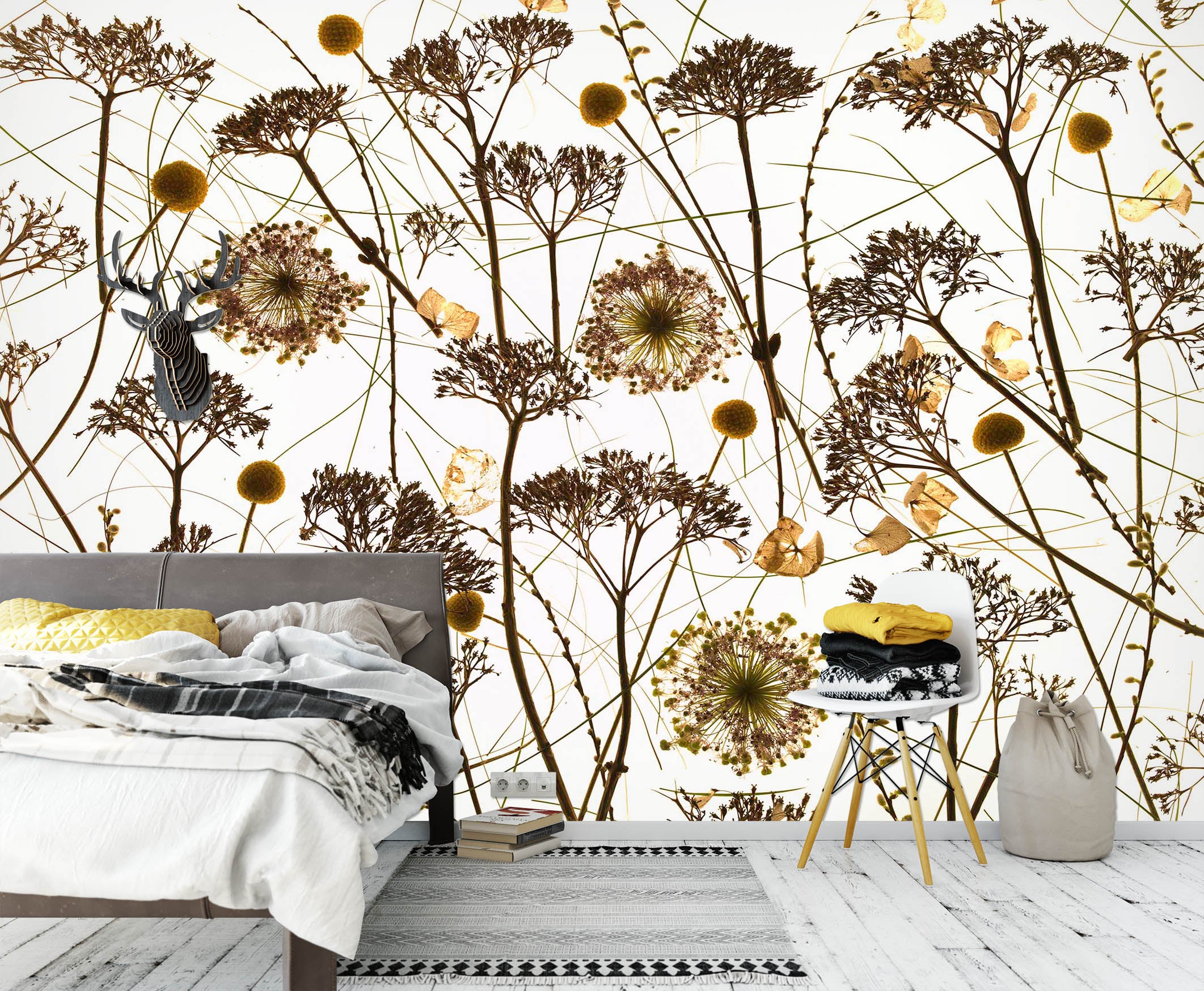 3D Withered Sunflower 1405 Assaf Frank Wall Mural Wall Murals