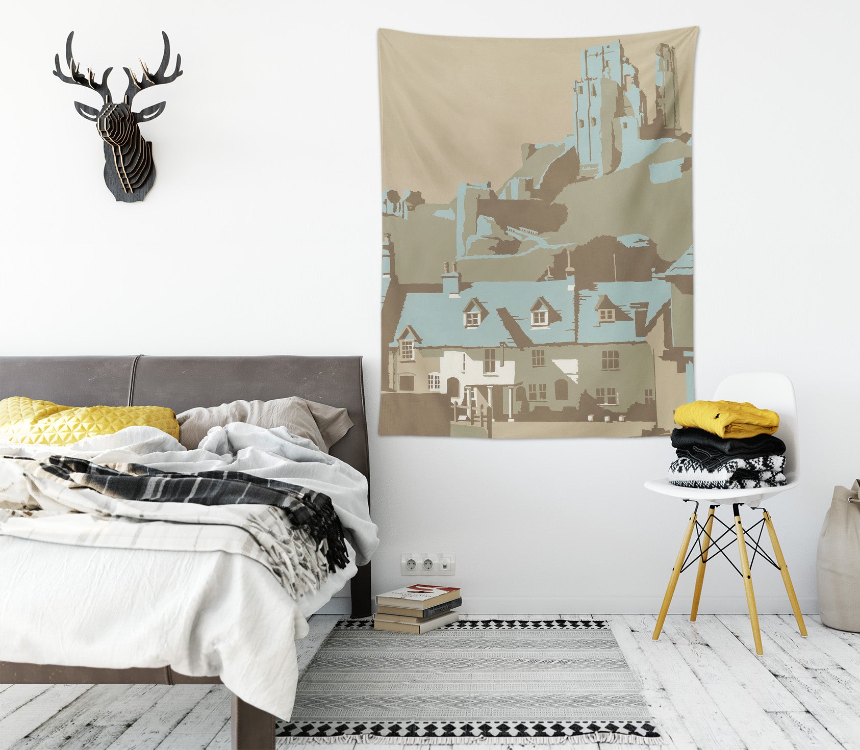 3D Blue House 5335 Steve Read Tapestry Hanging Cloth Hang