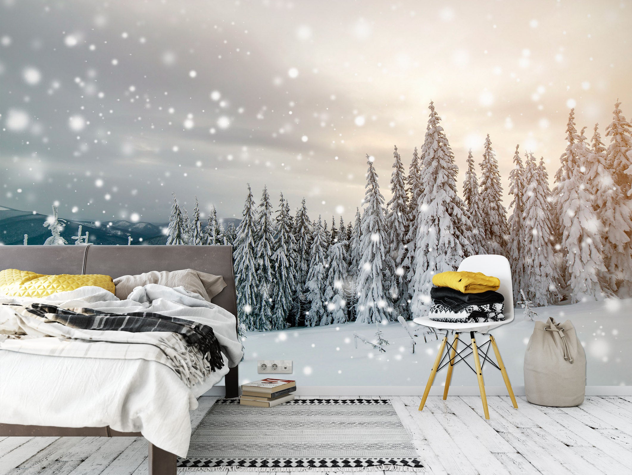 3D Snowy Woods 57094 Wall Murals