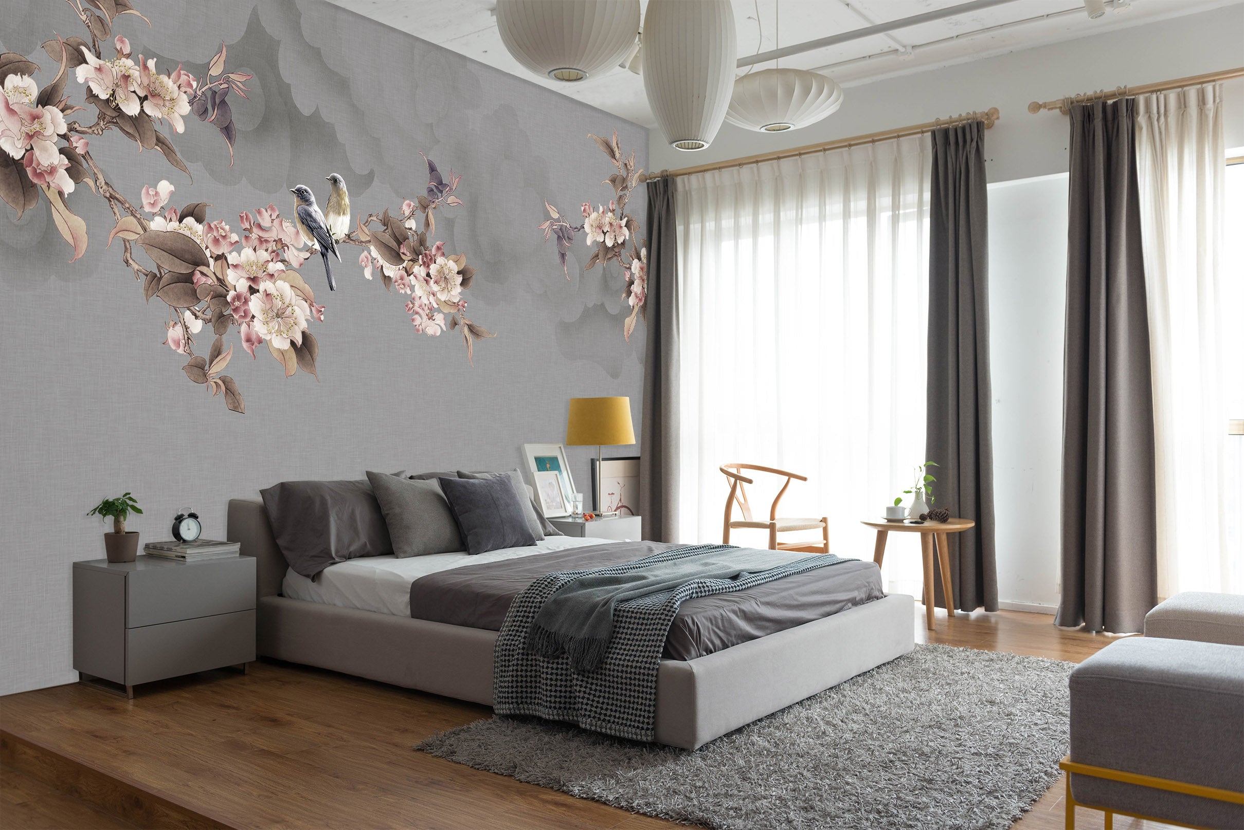 3D Flowers Birds 1610 Wall Murals