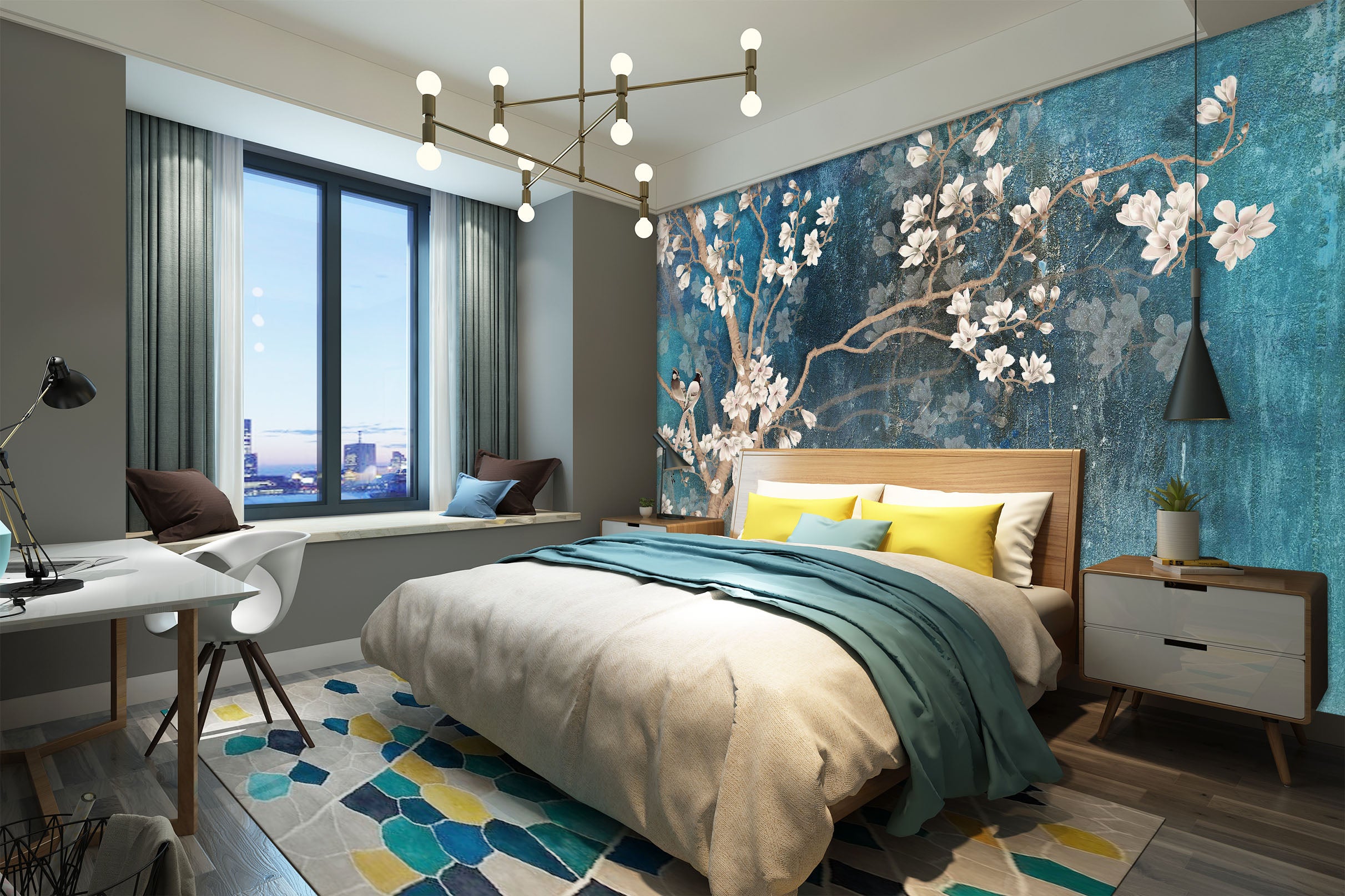 3D Red Plum 1608 Wall Murals