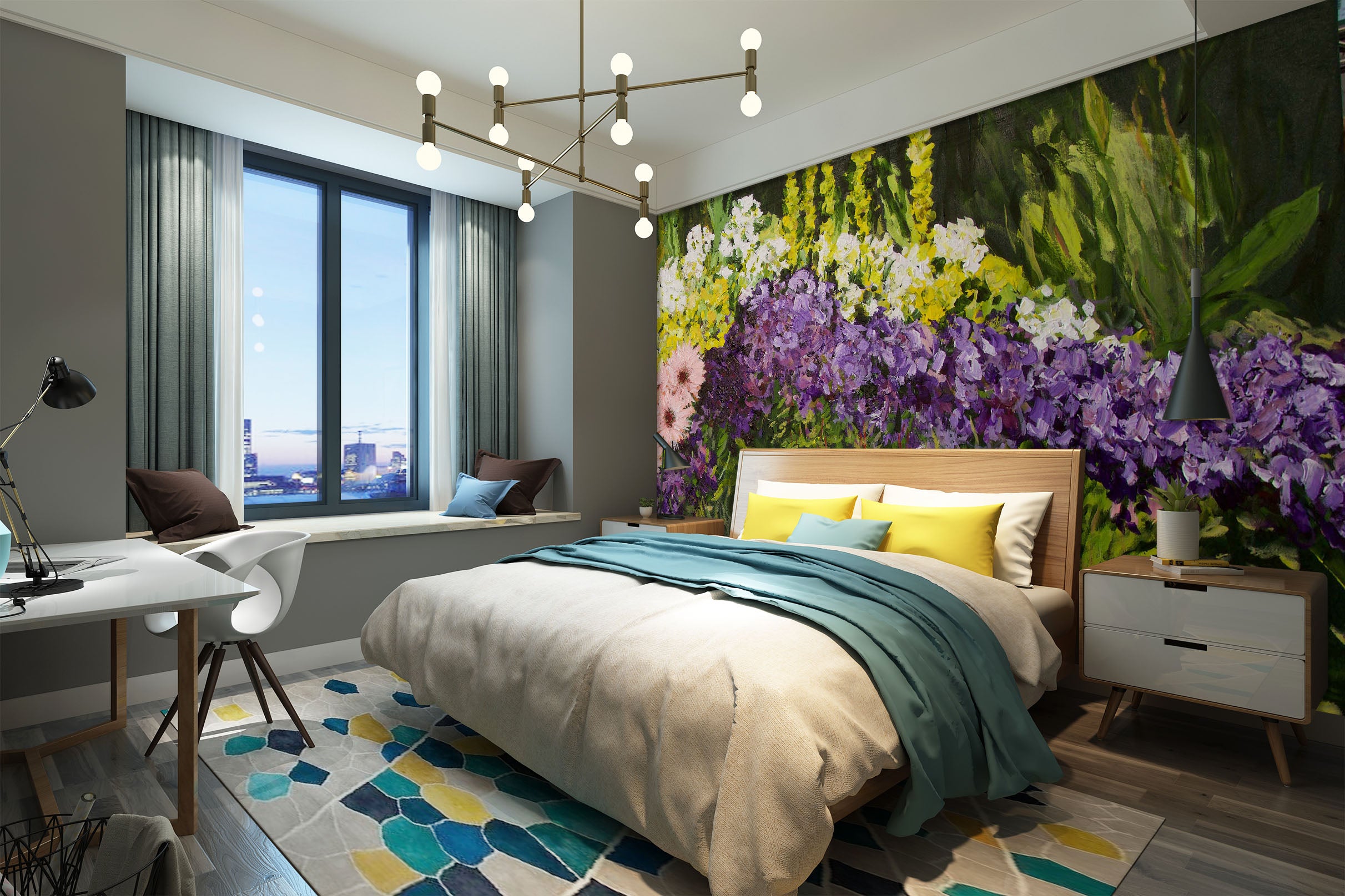 3D Flower Dance 208 Allan P. Friedlander Wall Mural Wall Murals