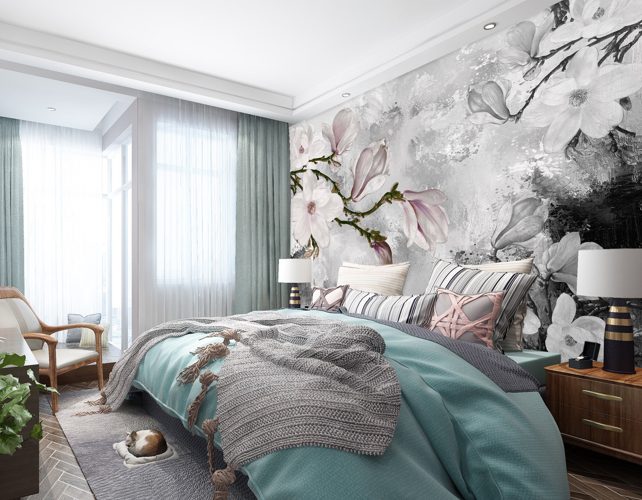 3D White Pear Blossom 1606 Wall Murals