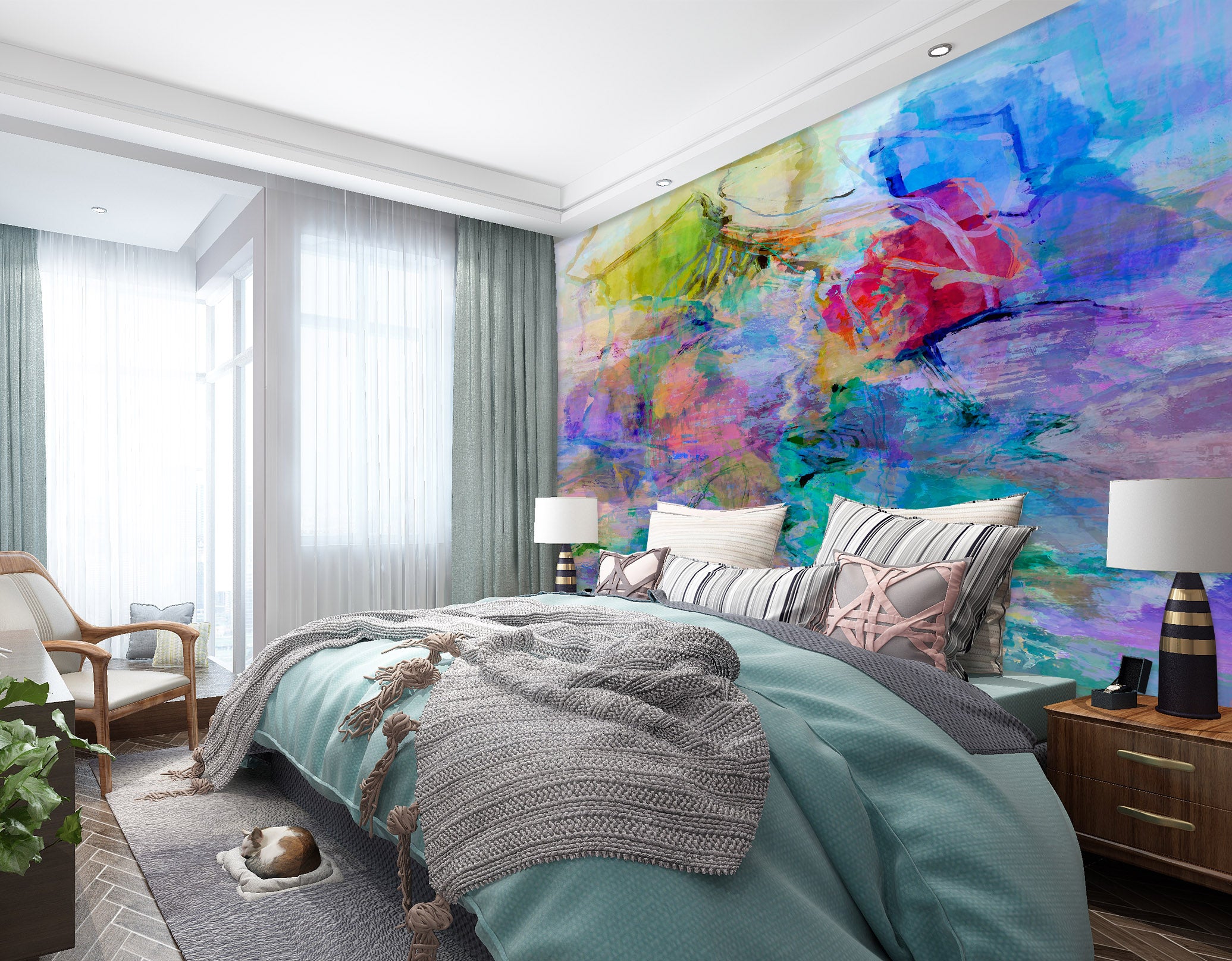 3D Painted Pattern 1522 Michael Tienhaara Wall Mural Wall Murals