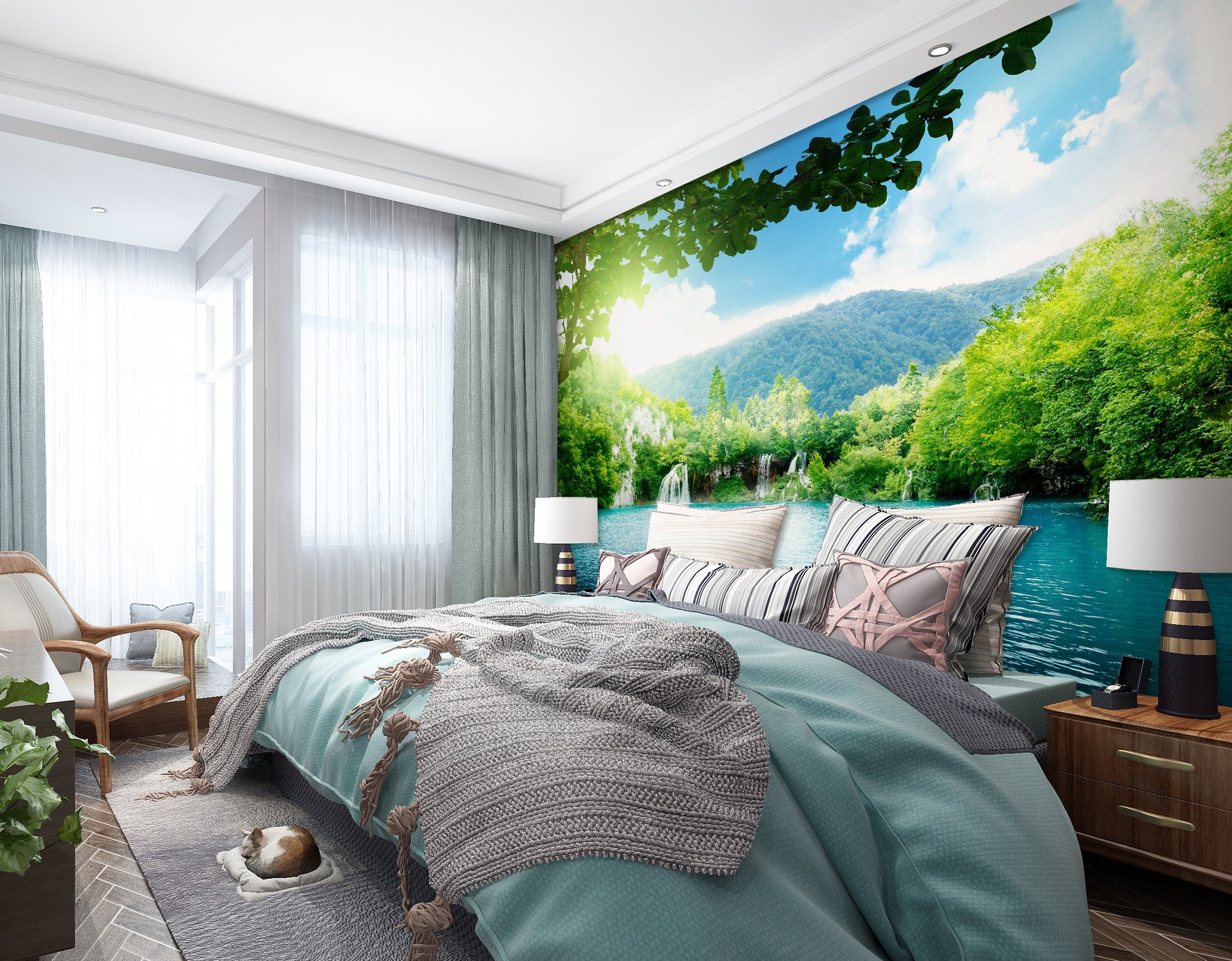 3D Scenic Lake 1652 Wall Murals