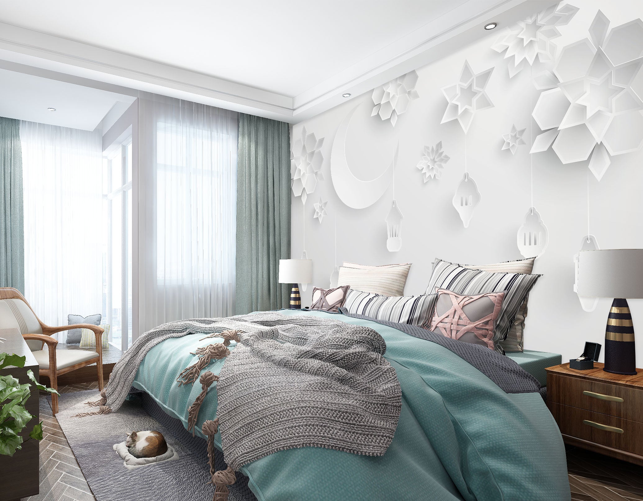 3D Origami Flowers 1523 Wall Murals