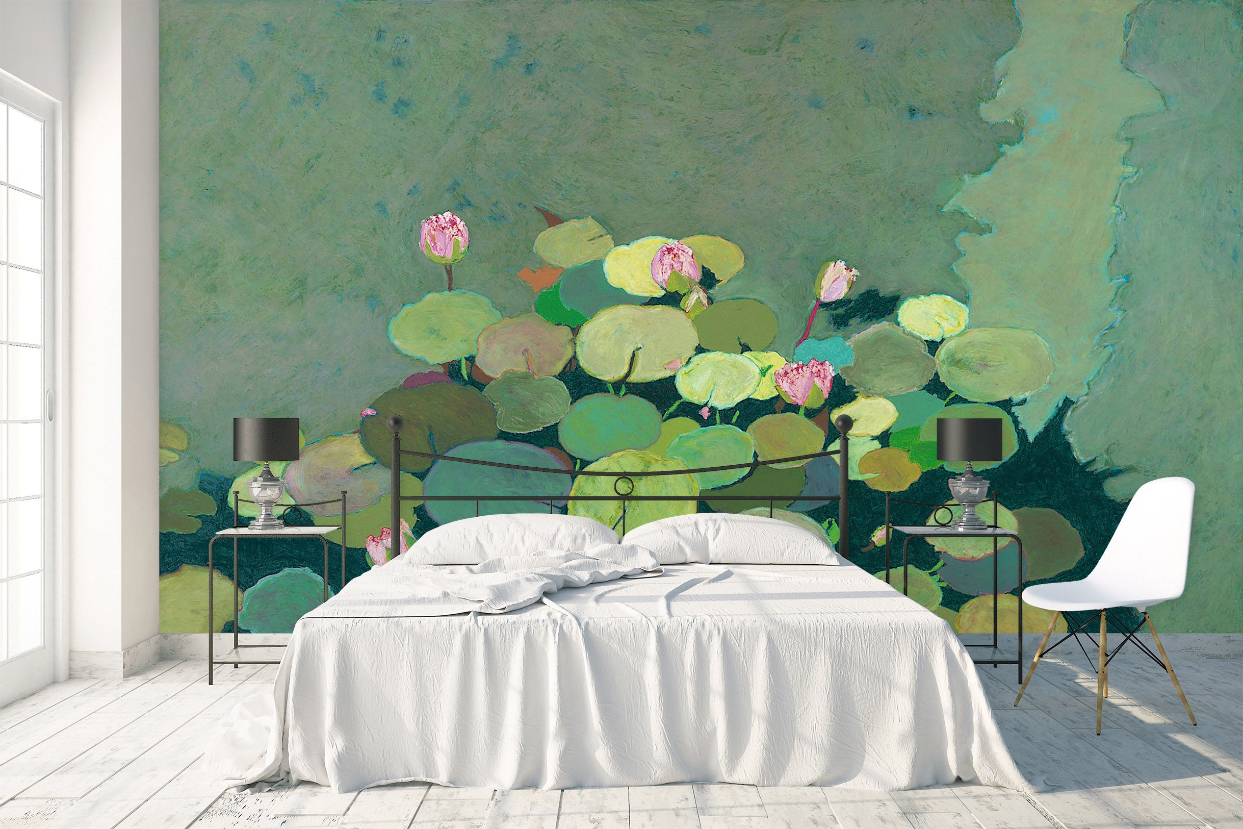 3D Lotus Pond 244 Allan P. Friedlander Wall Mural Wall Murals