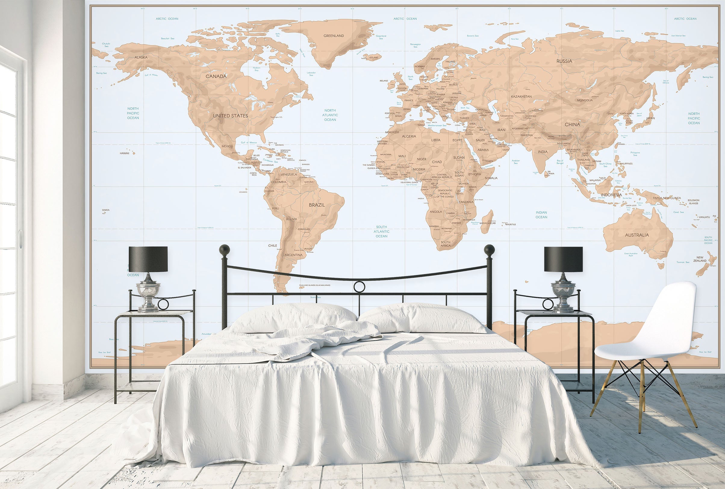 3D Abstract Pattern 2161 World Map Wall Murals