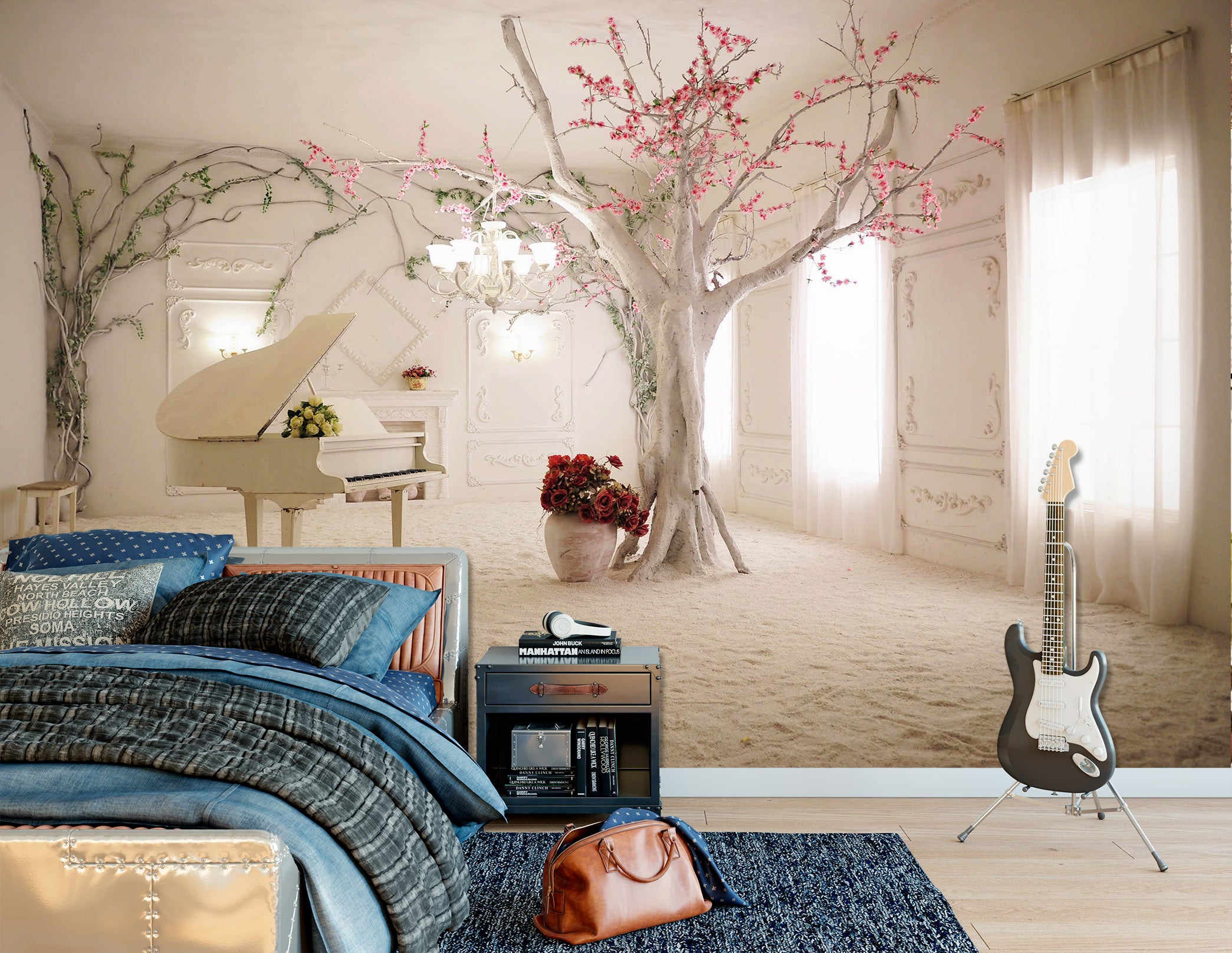 3D Indoor Piano 1726 Wall Murals