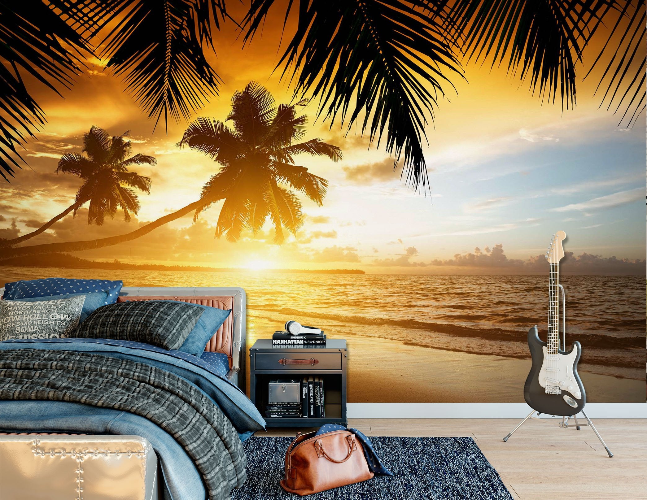 3D Beach Sunset 1751 Wall Murals Wallpaper AJ Wallpaper 2