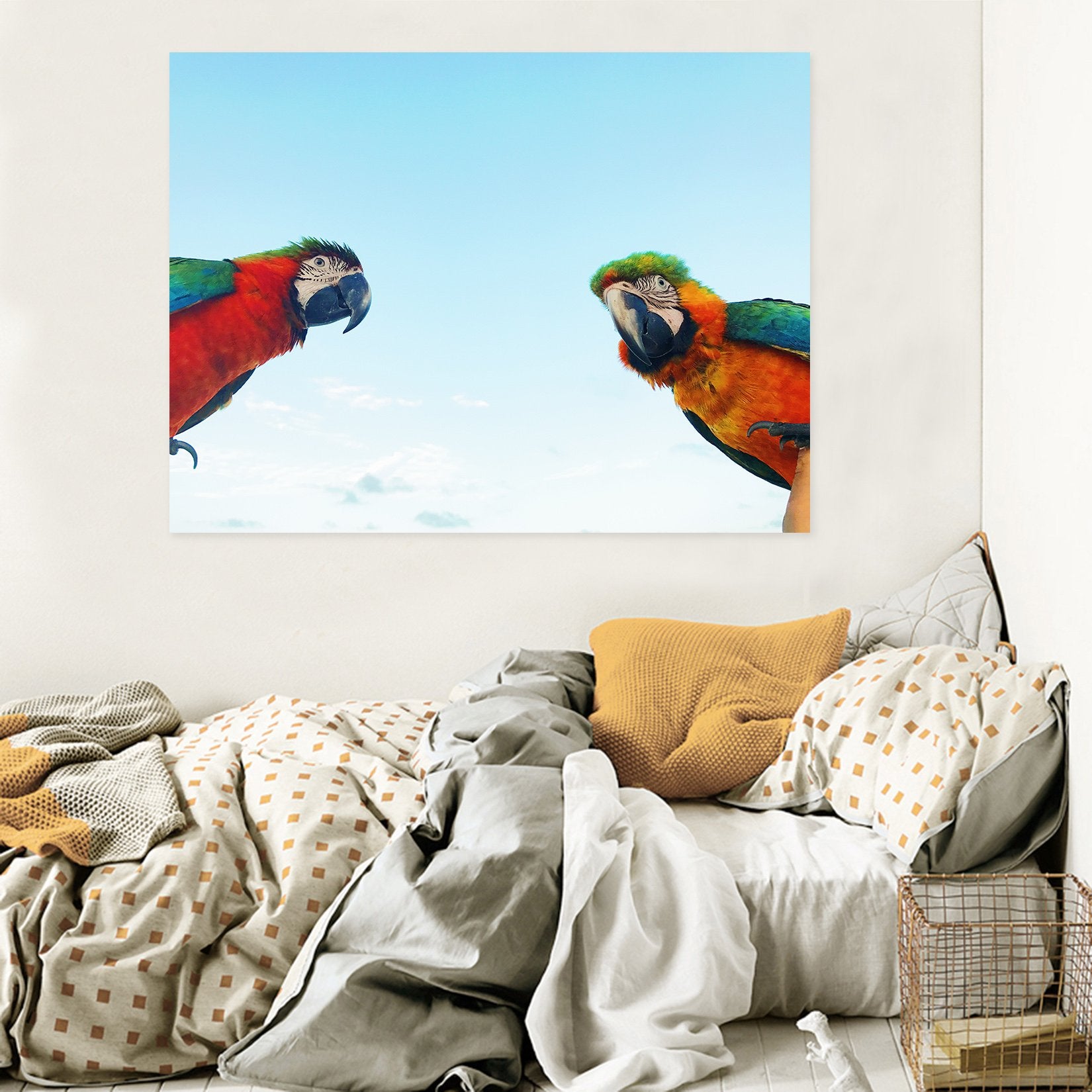 3D Two parrots 01 Animal Wall Stickers Wallpaper AJ Wallpaper 2