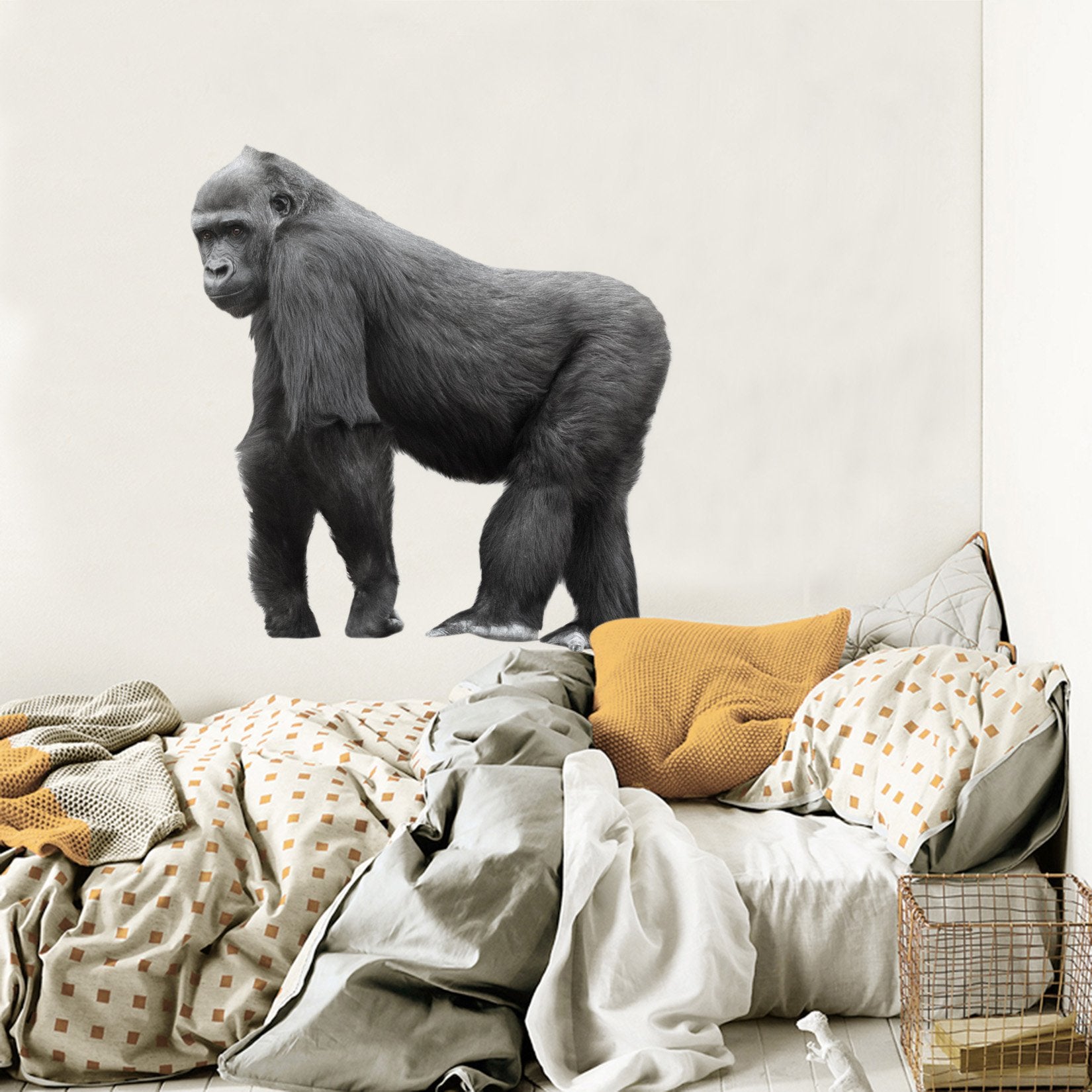 3D Gorilla 097 Animals Wall Stickers Wallpaper AJ Wallpaper