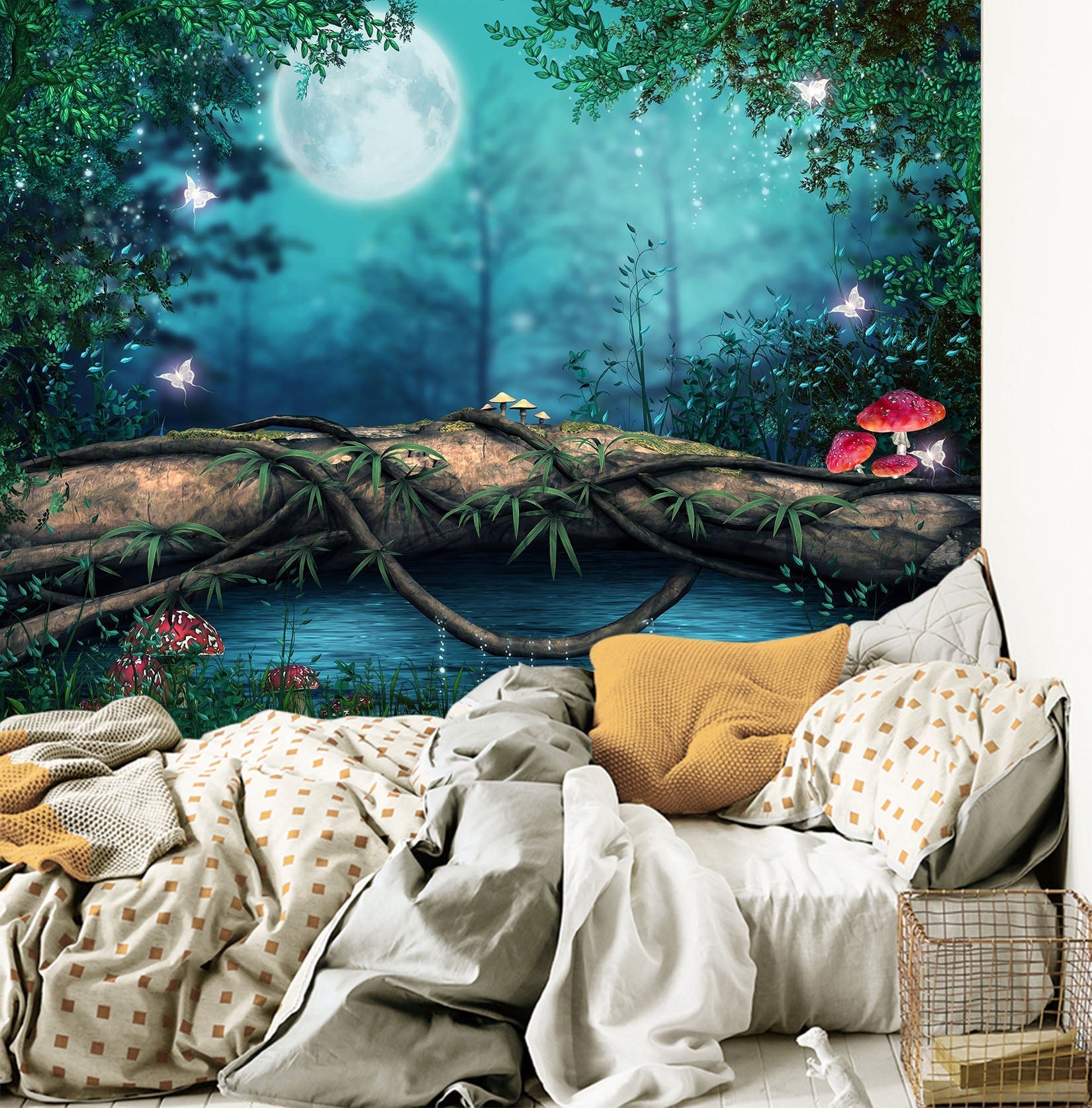 3D Dream Moon Mushroom 057 Wall Murals Wallpaper AJ Wallpaper 2