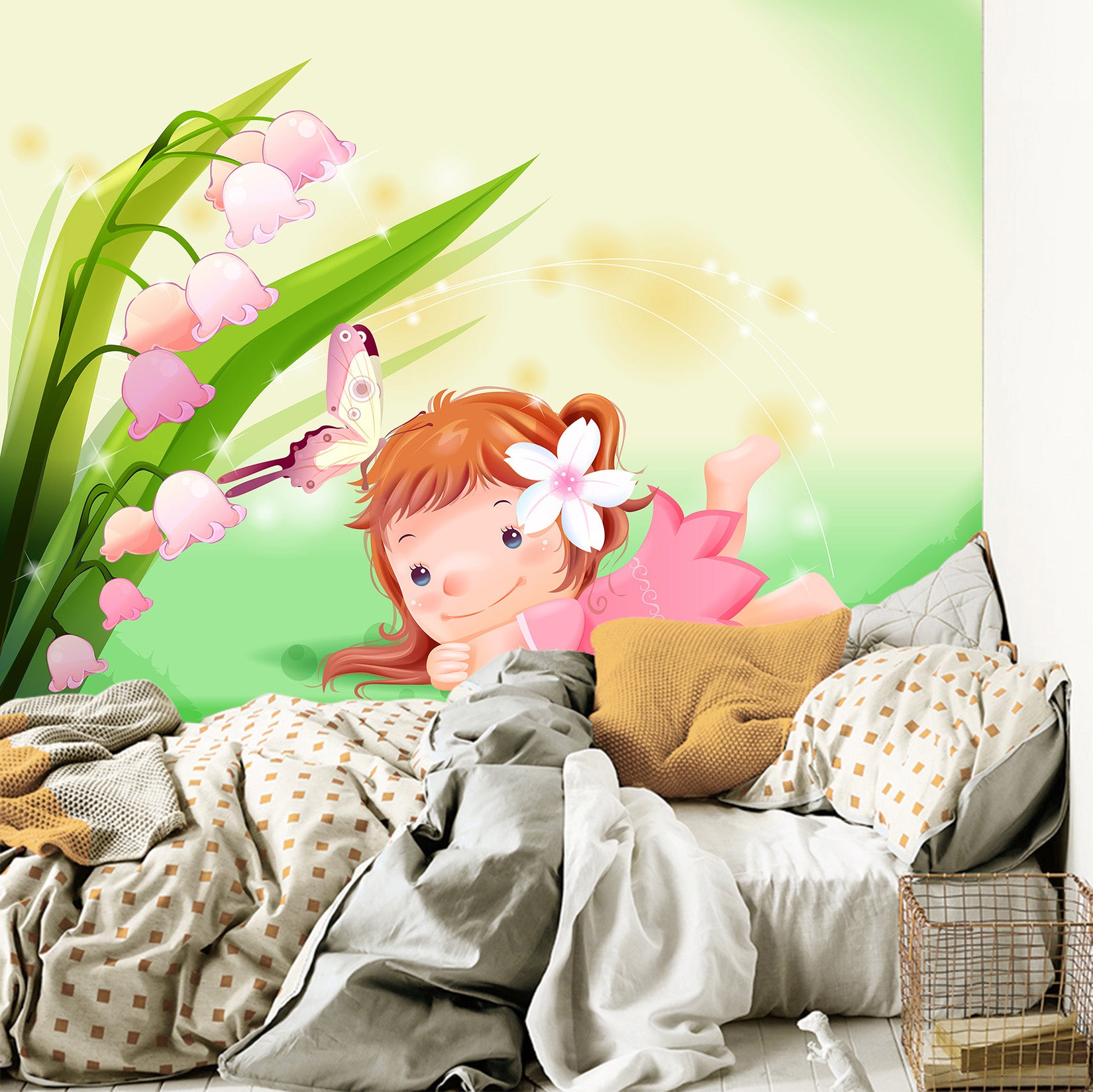 3D Cartoon Girl 008 Wall Murals