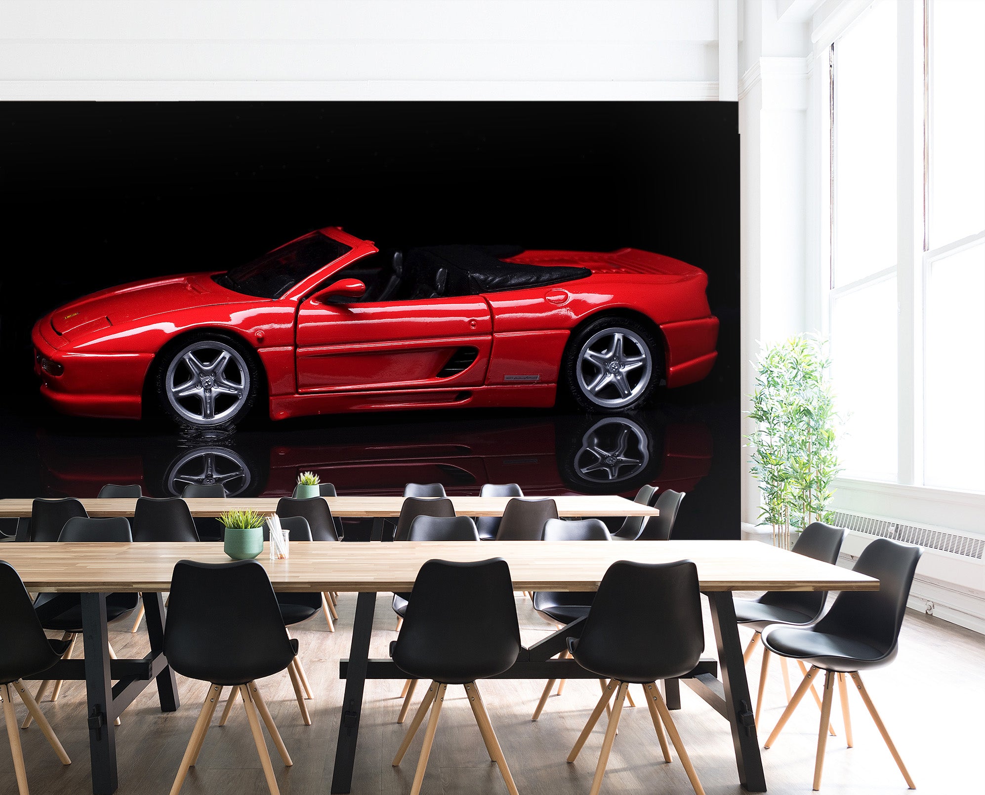 3D Red Convertible 230 Vehicle Wall Murals