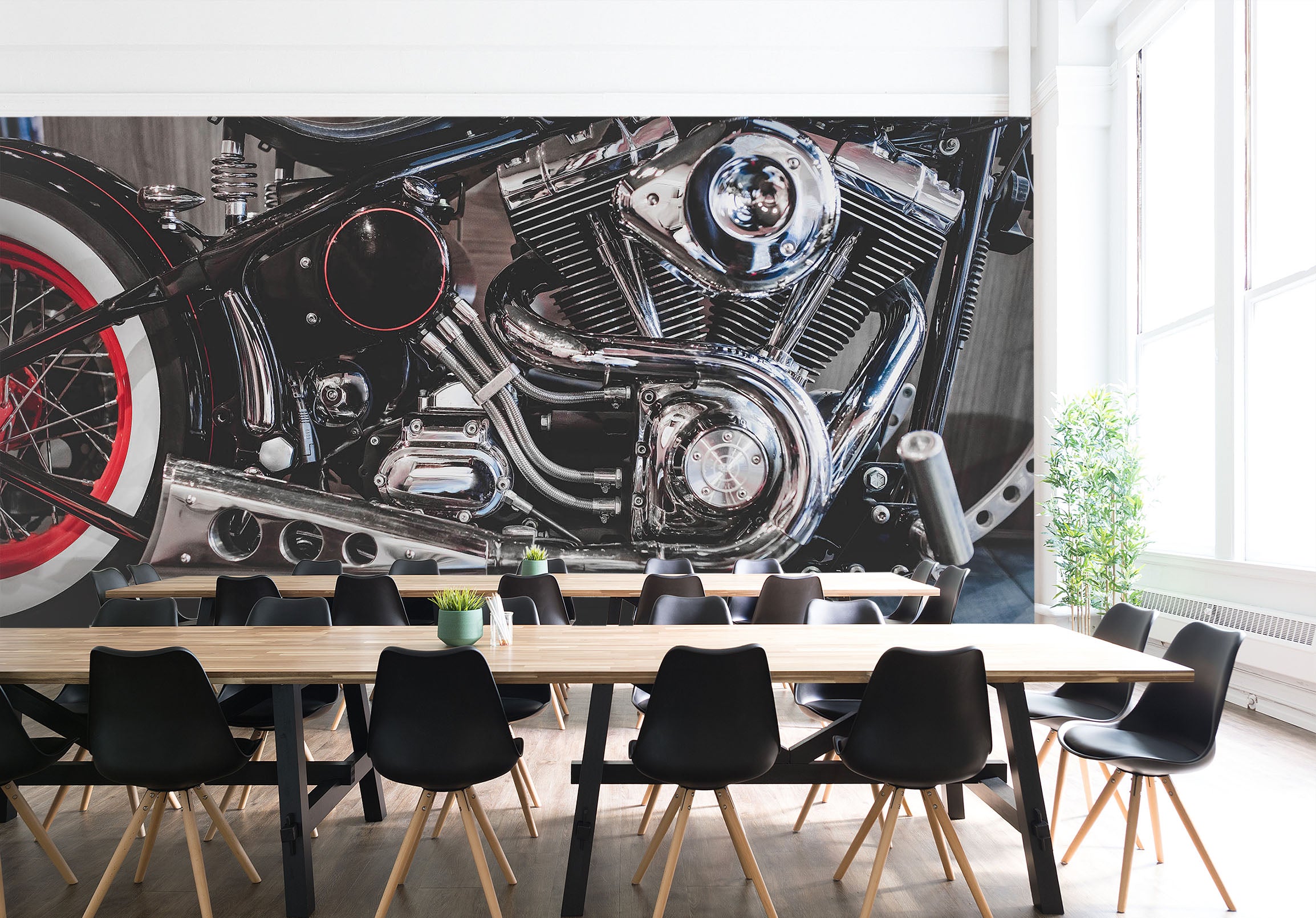 3D Motorcycle Engine 369 Vehicle Wall Murals